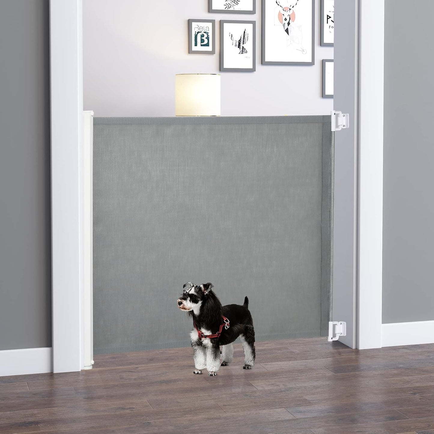 Hunde-Treppenschutzgitter einrollbar, Grau