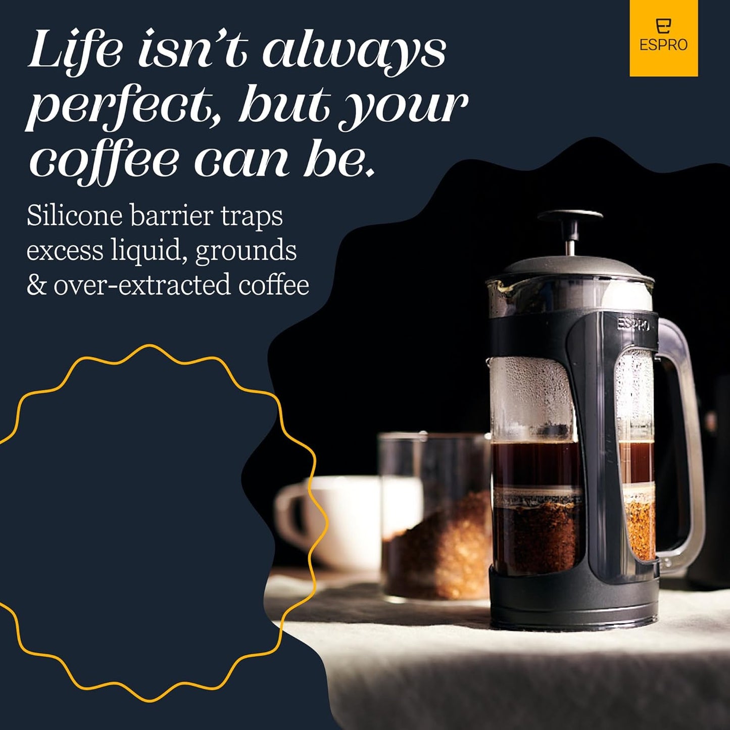 P3 French Press Kaffeebereiter, 18 Unzen