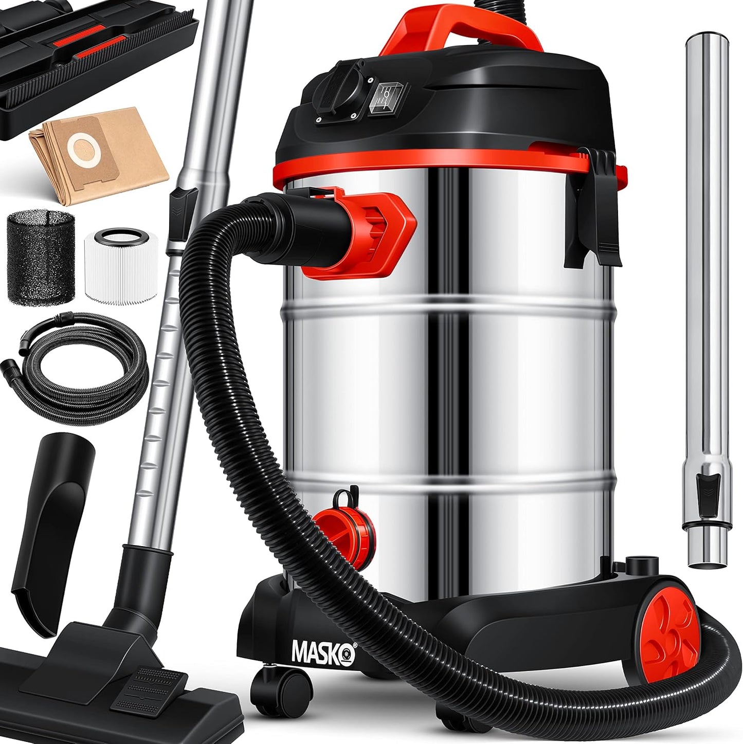 Industriestaubsauger 1800W, Rot