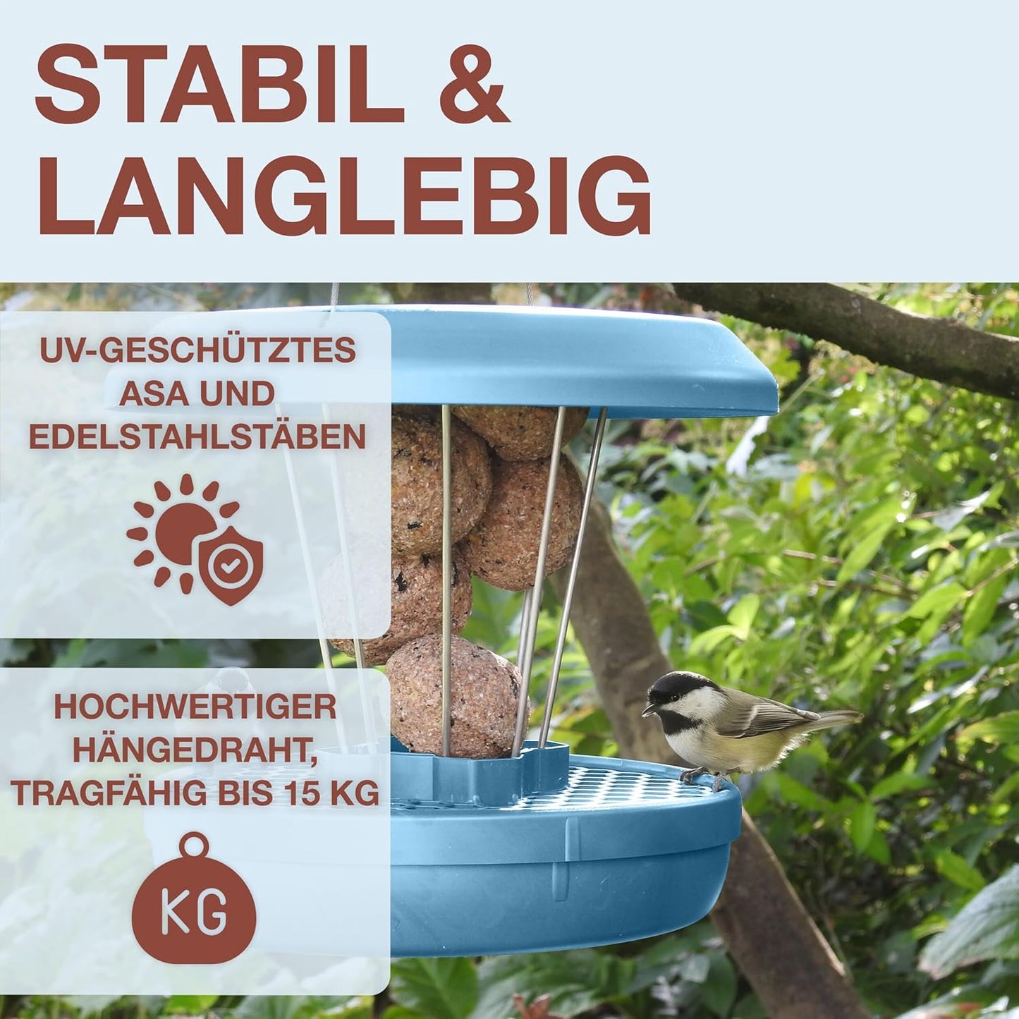Vogelfutterhaus Lucerne, Hellblau Lucerne