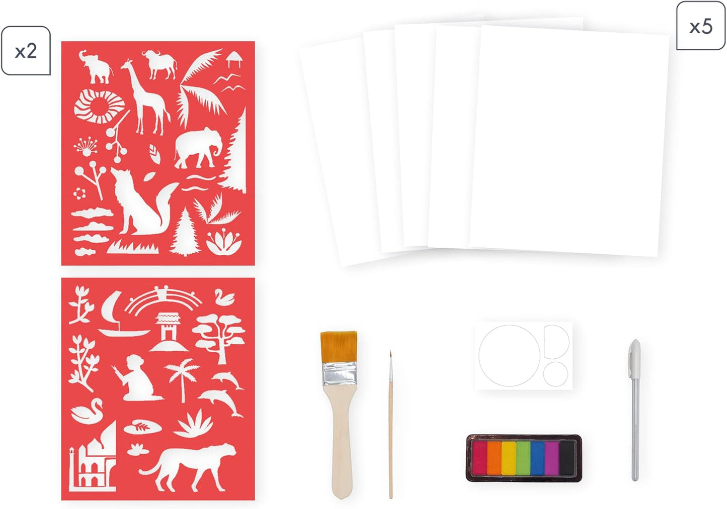 Sunset Lover Aquarell- und Schablonenmalset für Kinder, Sunset Lover