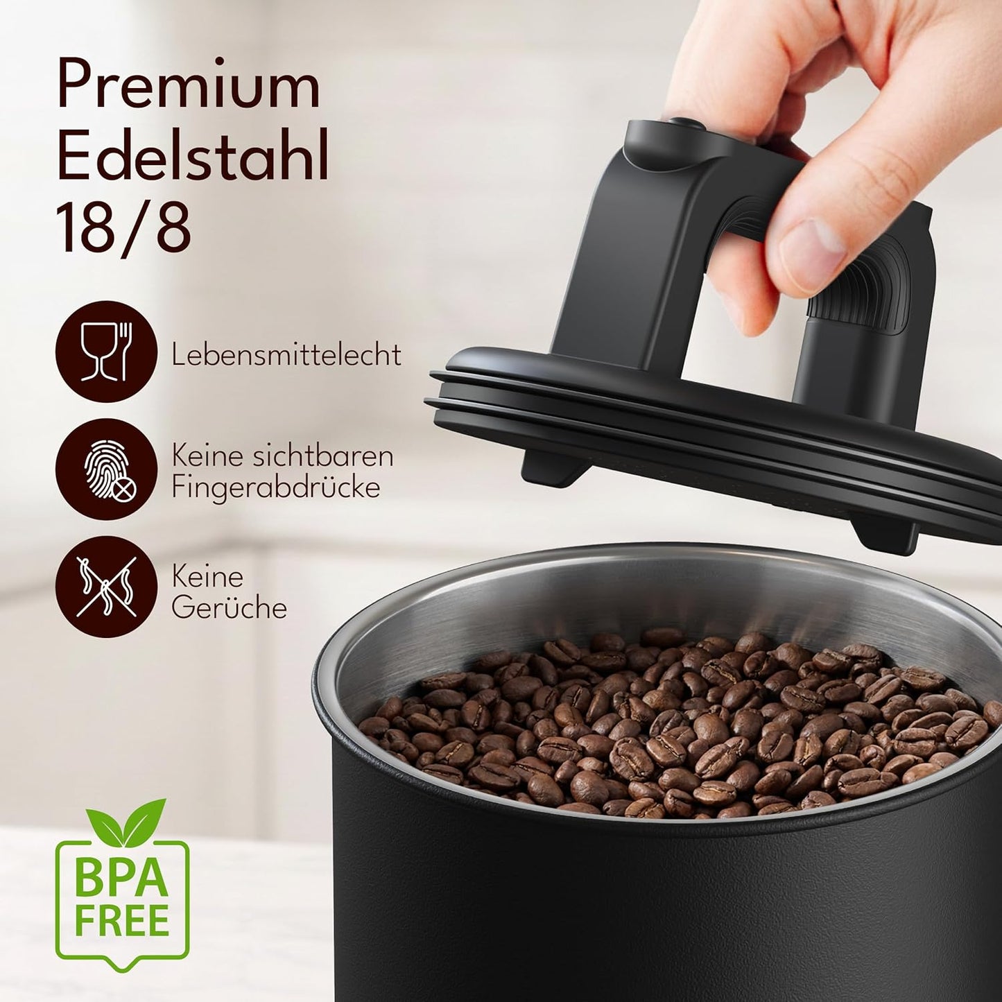 Luftdichte Kaffeedose mit Vakuumdeckel & Aromaverschluss