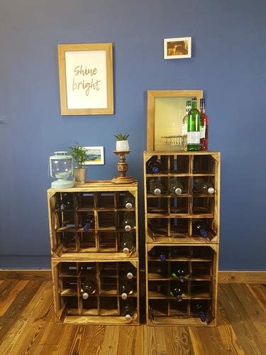 Stapelbares Weinregal Henry für 12 Flaschen, Geflammt