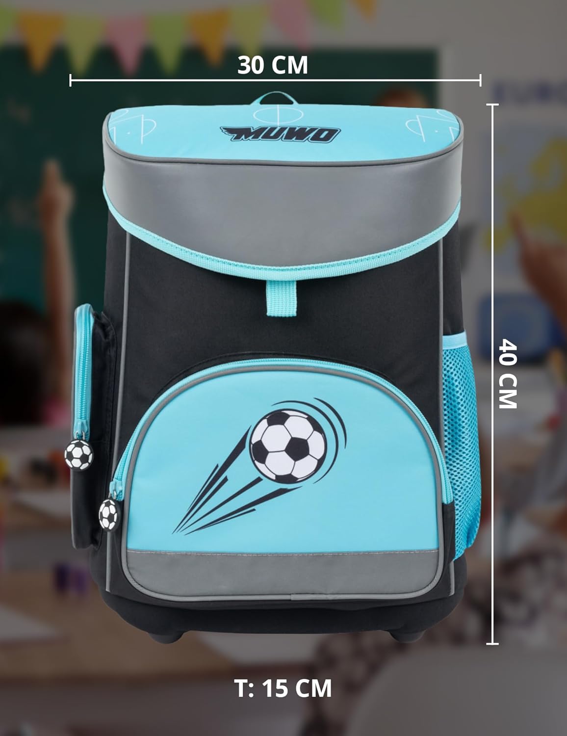 Ergonomisches Schulranzen-Set, Fussball Design