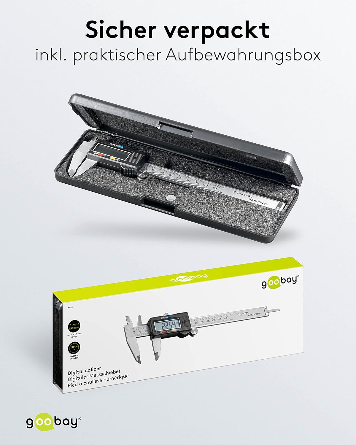 Messschieber 77001 mit LCD-Display, 150 mm