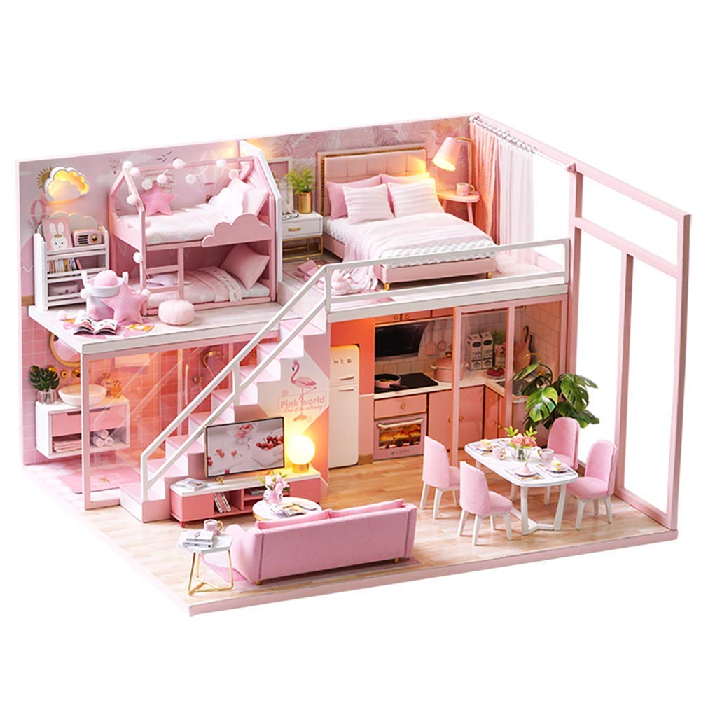 Miniatur Puppenhaus-Kit mit LED, Treffen Sie Schönheit
