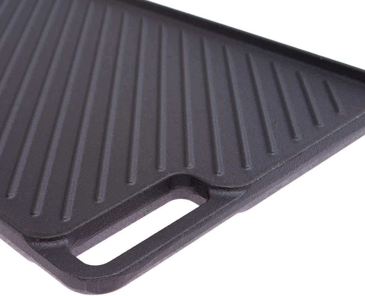 Wendbare Grillplatte, 46x26 cm, Grillplatte aus Gusseisen