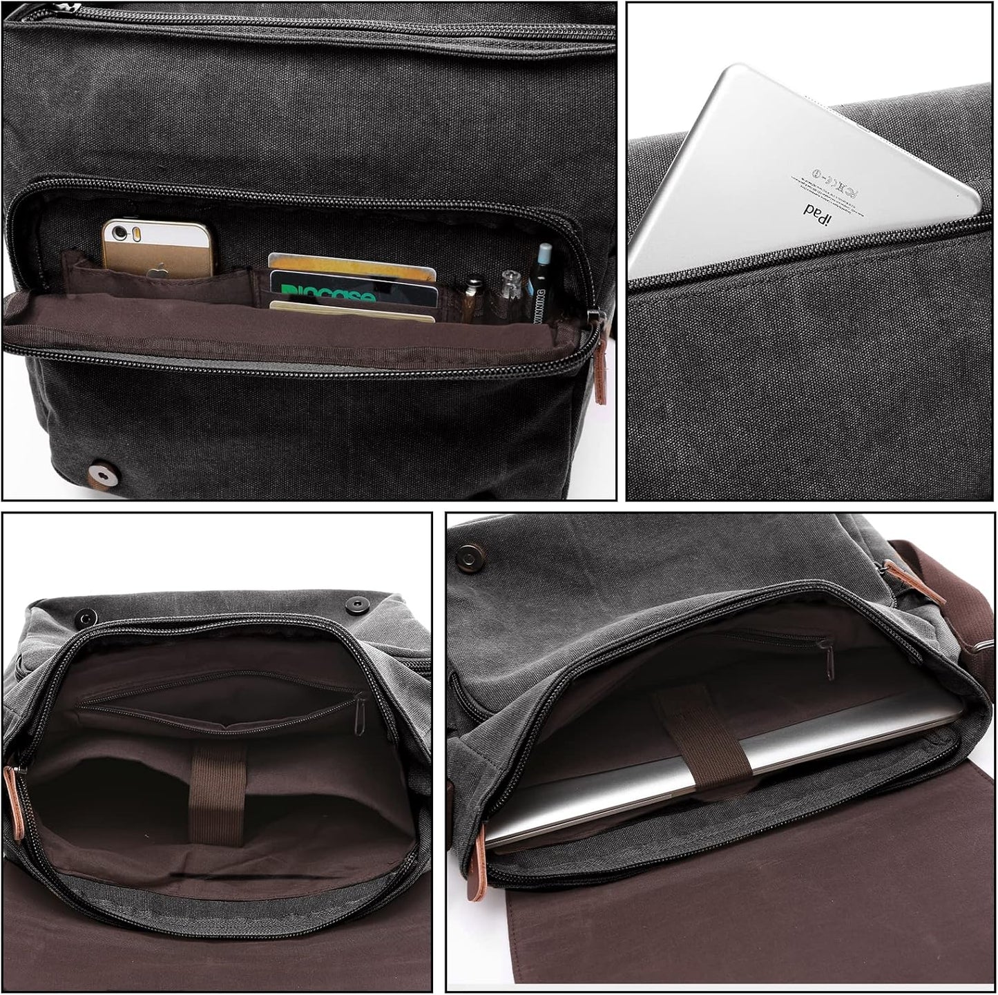 Umhängetasche für Laptop, Schwarz.b