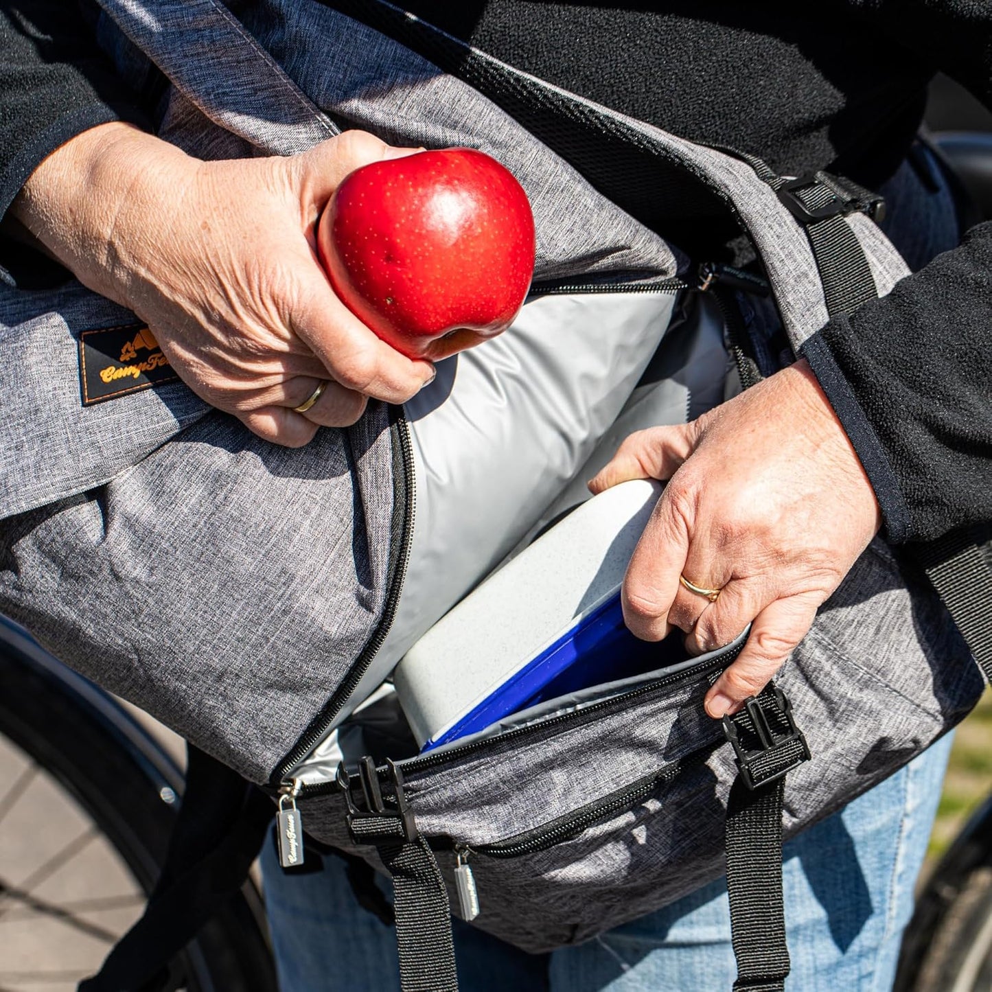 Rucksack mit Kühlfach, grau 20 Liter