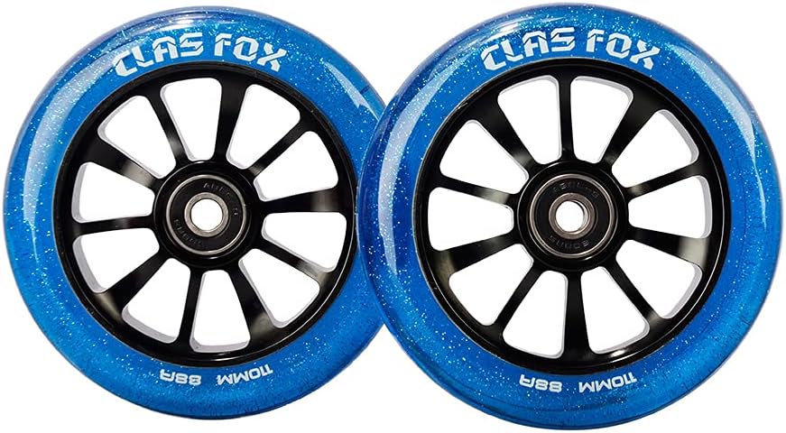 Stunt Scooter Rollen-Set mit ABEC-9 Kugellager (2 Stück), Transparent Blau