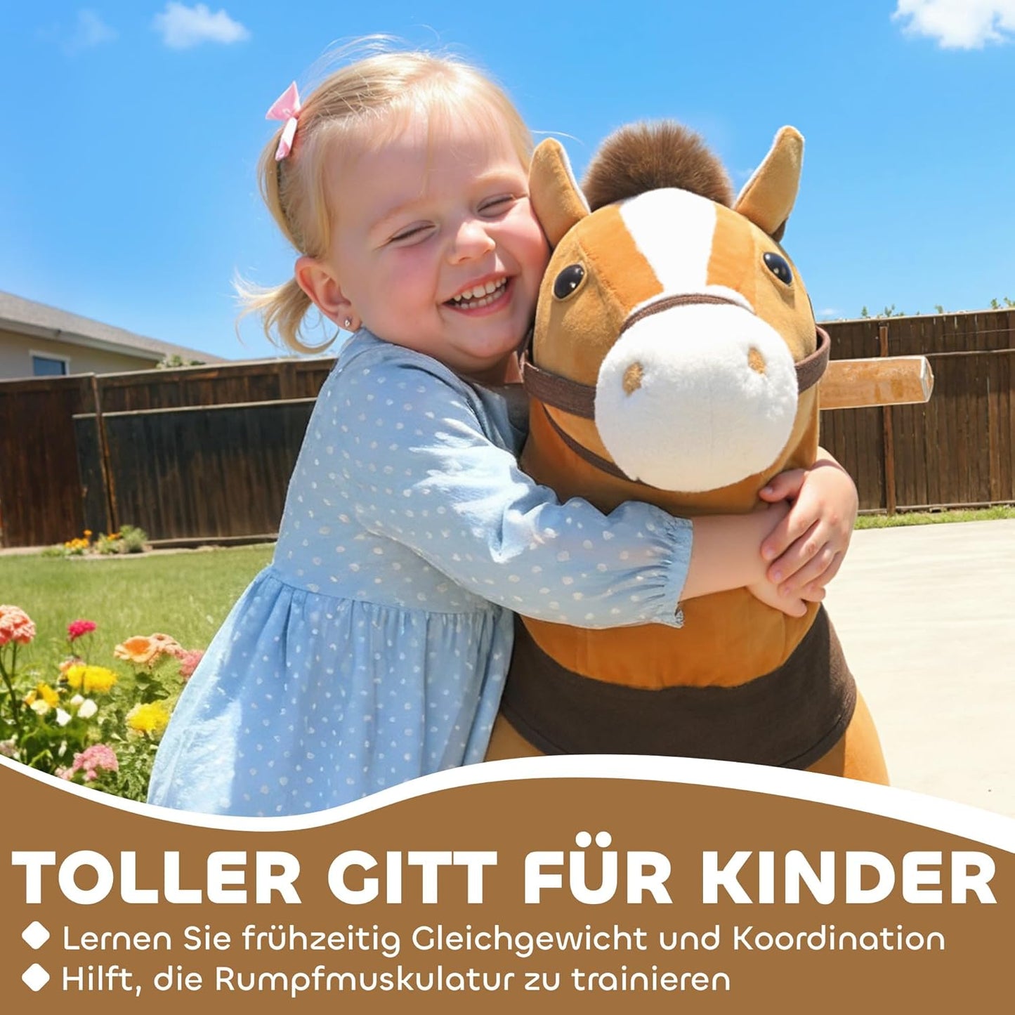Reitpferd PP-Baumwolle, Polyester Kaffee-Braun