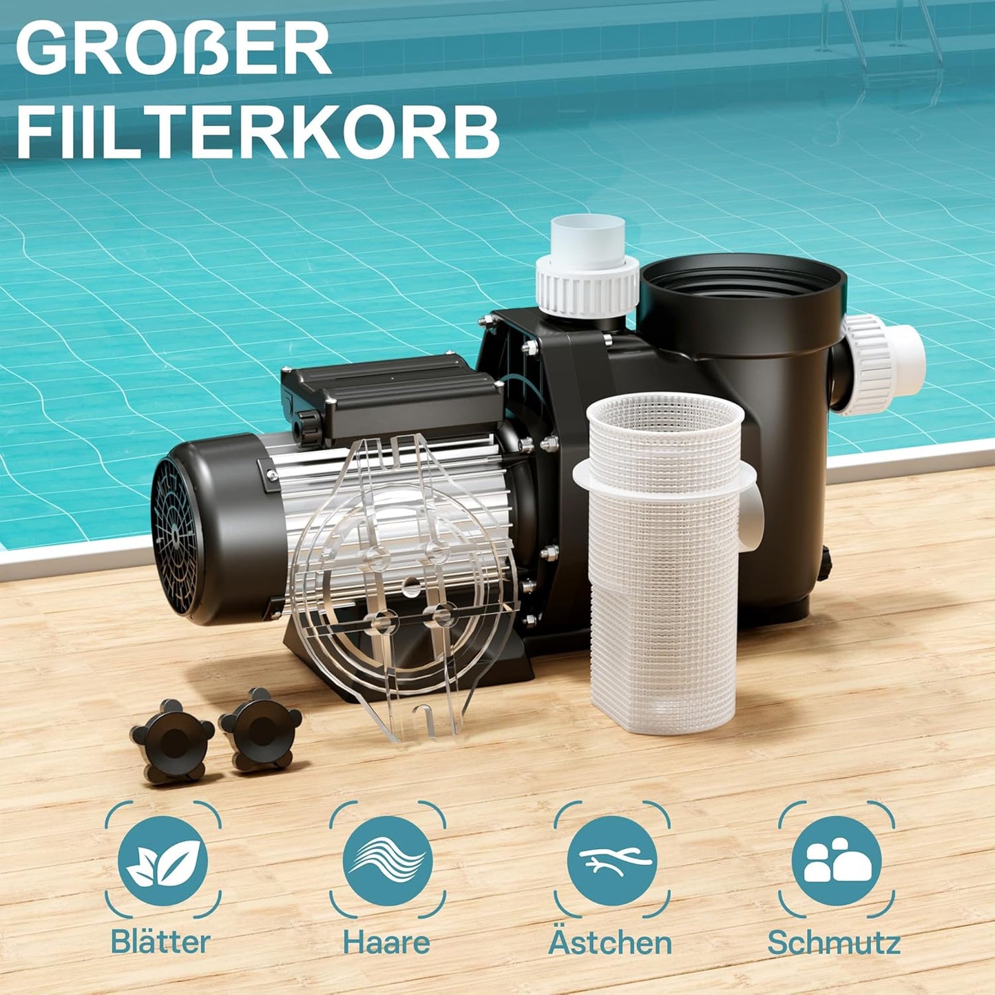 Poolpumpe, 28800 l/h 1300W