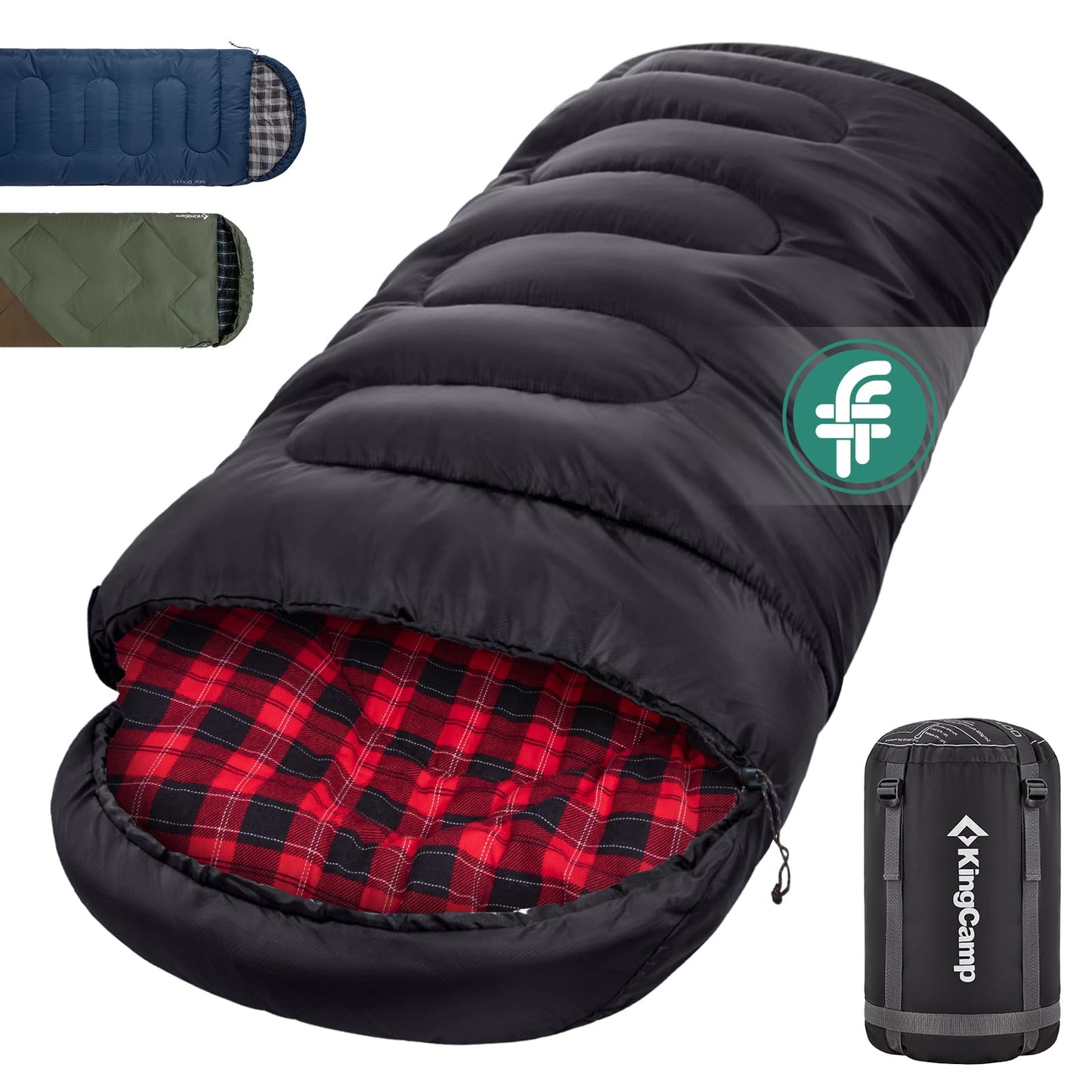 Schlafsack für 3-4 Jahreszeiten, Everyday 4 Jahreszeiten Schwarz-L-Zip