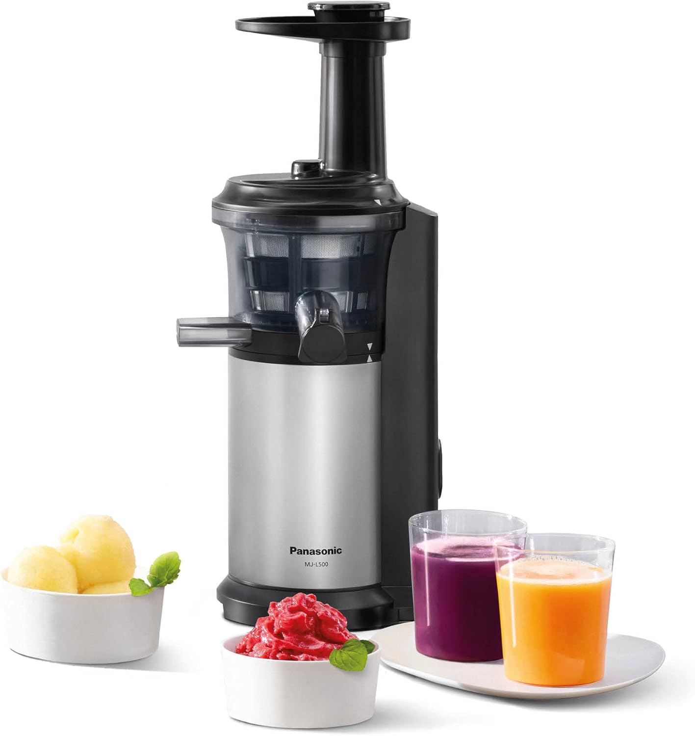MJ-L500S Slow Juicer mit 2 Einsätzen, Silber