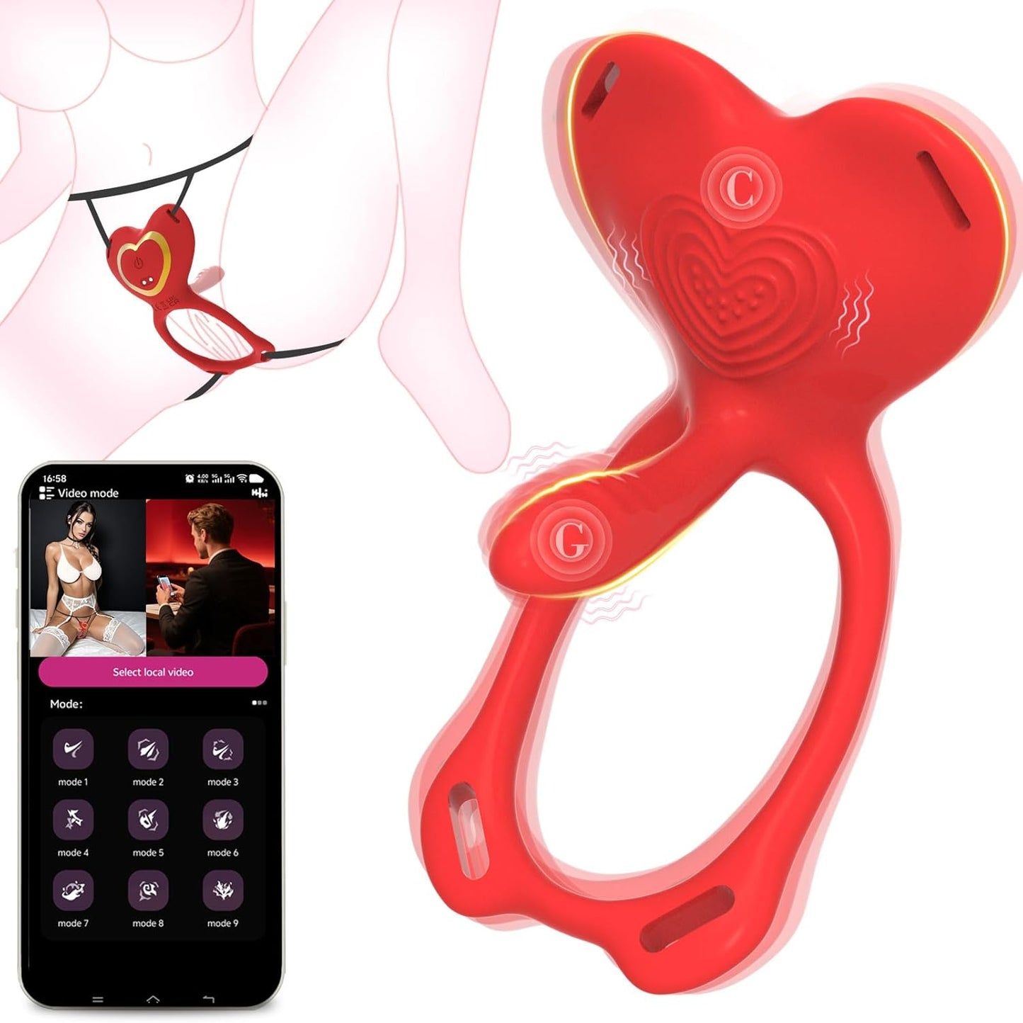 APP-gesteuerter Schmetterlingsvibrator mit 9 Modi und Fernbedienung