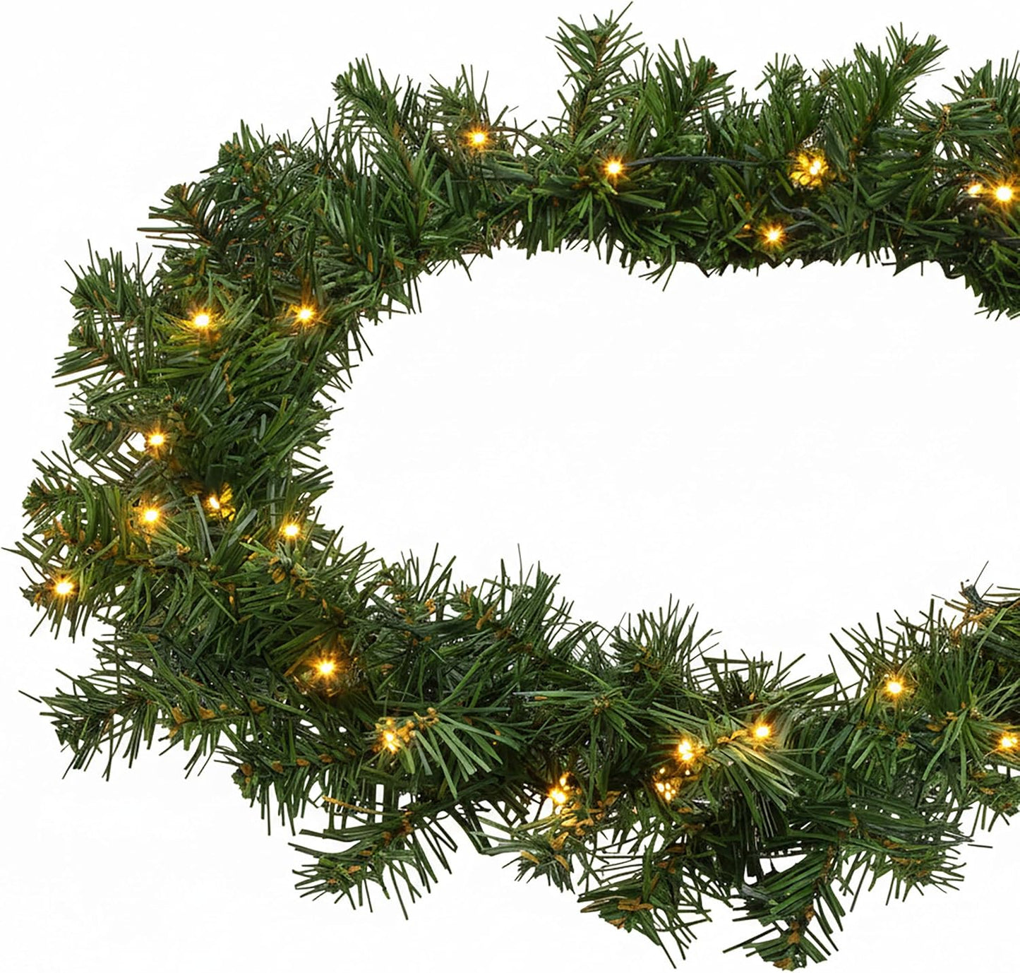 Weihnachtsgirlande mit LED Lichterkette und Timer, 540 cm / Batterie