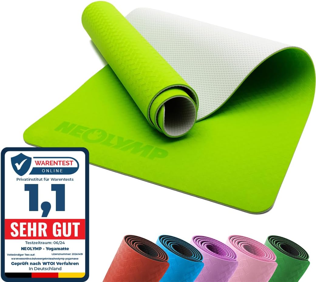 Rutschfeste Yogamatte Lime, Yogamatte lime
