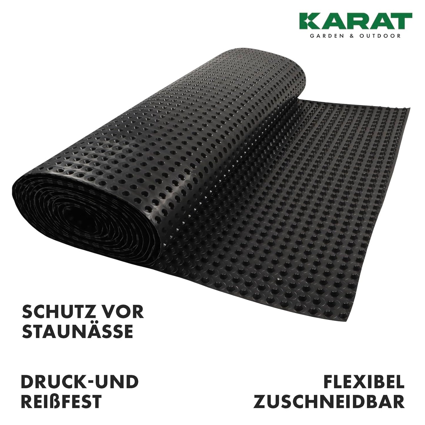 Premium Noppenfolie für Mauerschutz (20 m), 1 x 20 m Schwarz 1