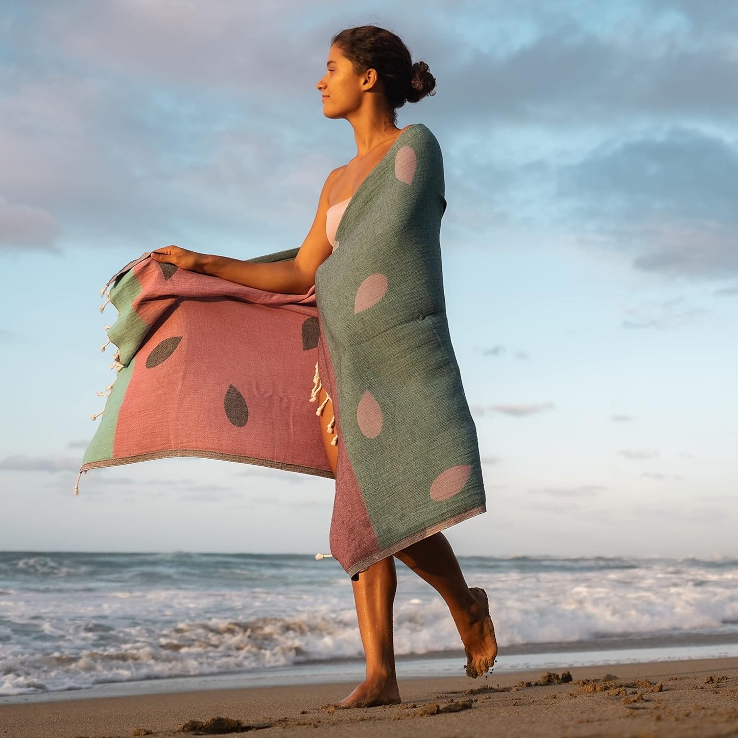 Strand- und Saunahandtuch, Watermelon-red