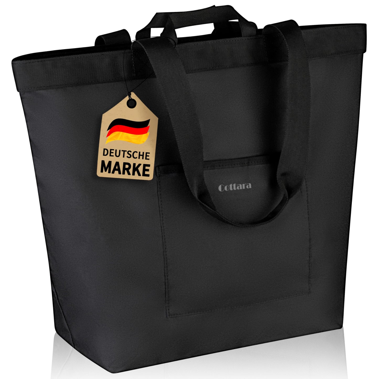 Grosse Einkaufstasche, 40L, Schwarz