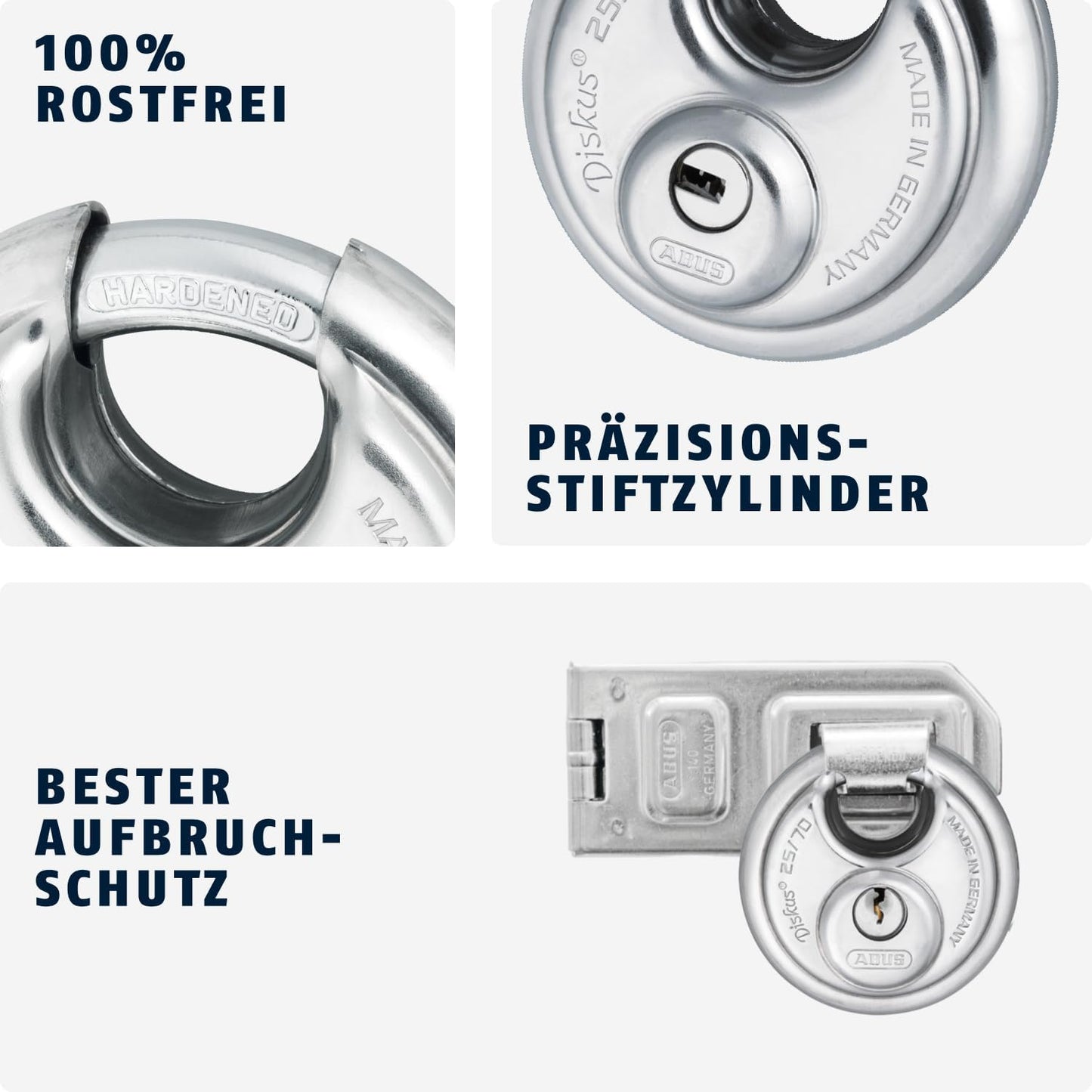 Diskus Vorhängeschloss 25/70, Diskus Vorhangschloss 70mm