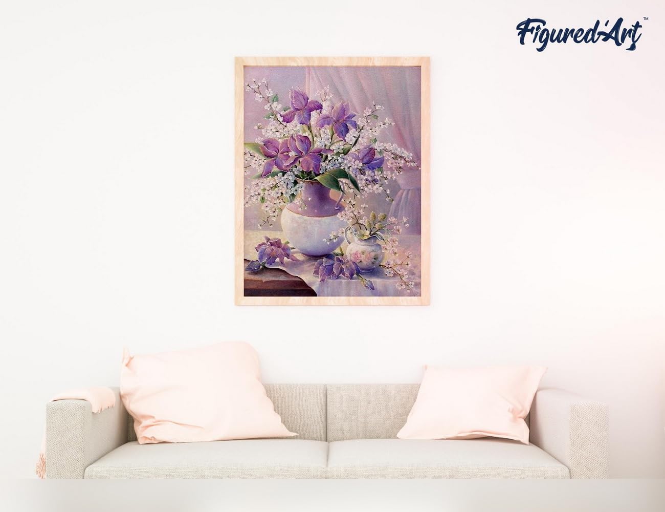 Malen nach Zahlen Set mit Rahmen Elegante violette Vase, Elegante violette Vase 40x50cm Mit Keilrahmen (nicht gespannt)