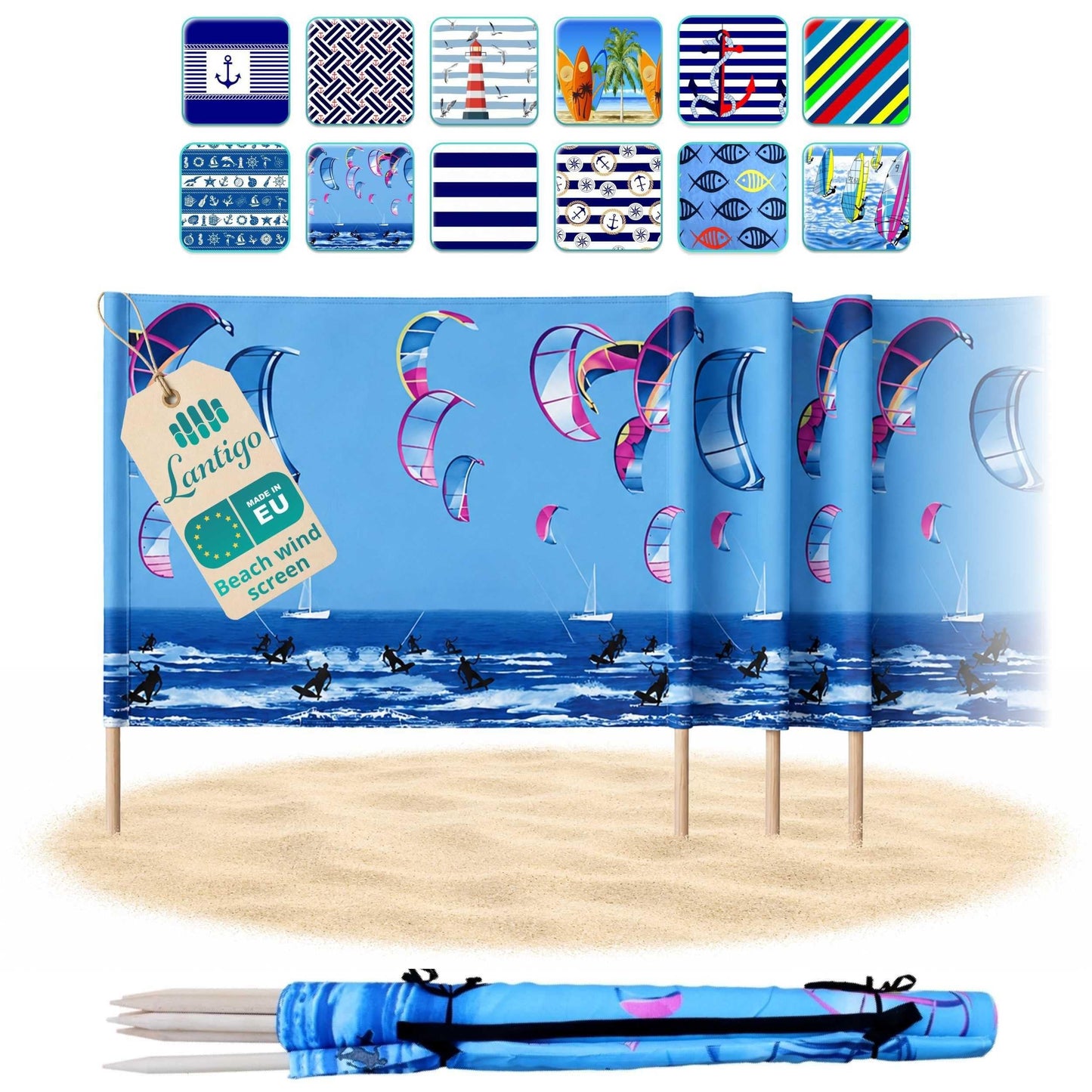 Strandparavent Windschutz, 10m, Design 12 10 m