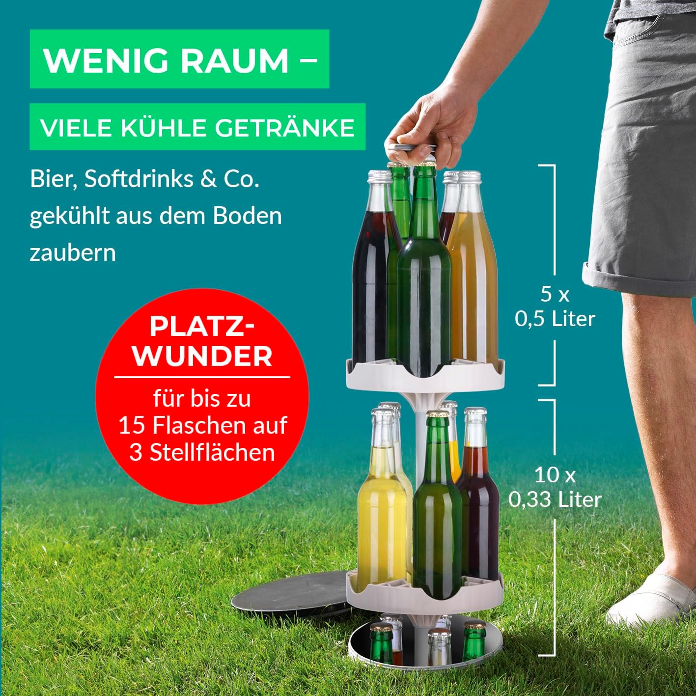 Erdloch- Bierkühler, 15 Flaschen, max. 0,5 Liter