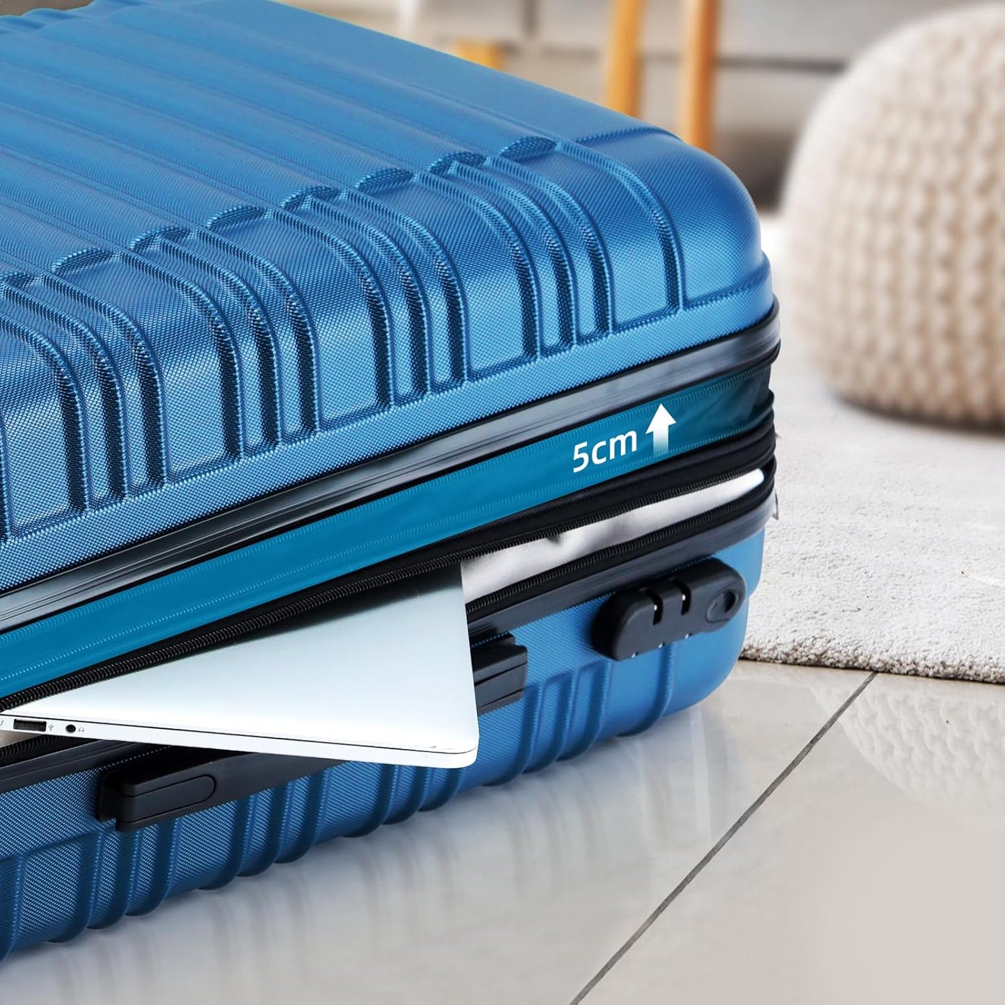 Zwillingsrollen Reisekoffer Hartschale XL, Blau XL