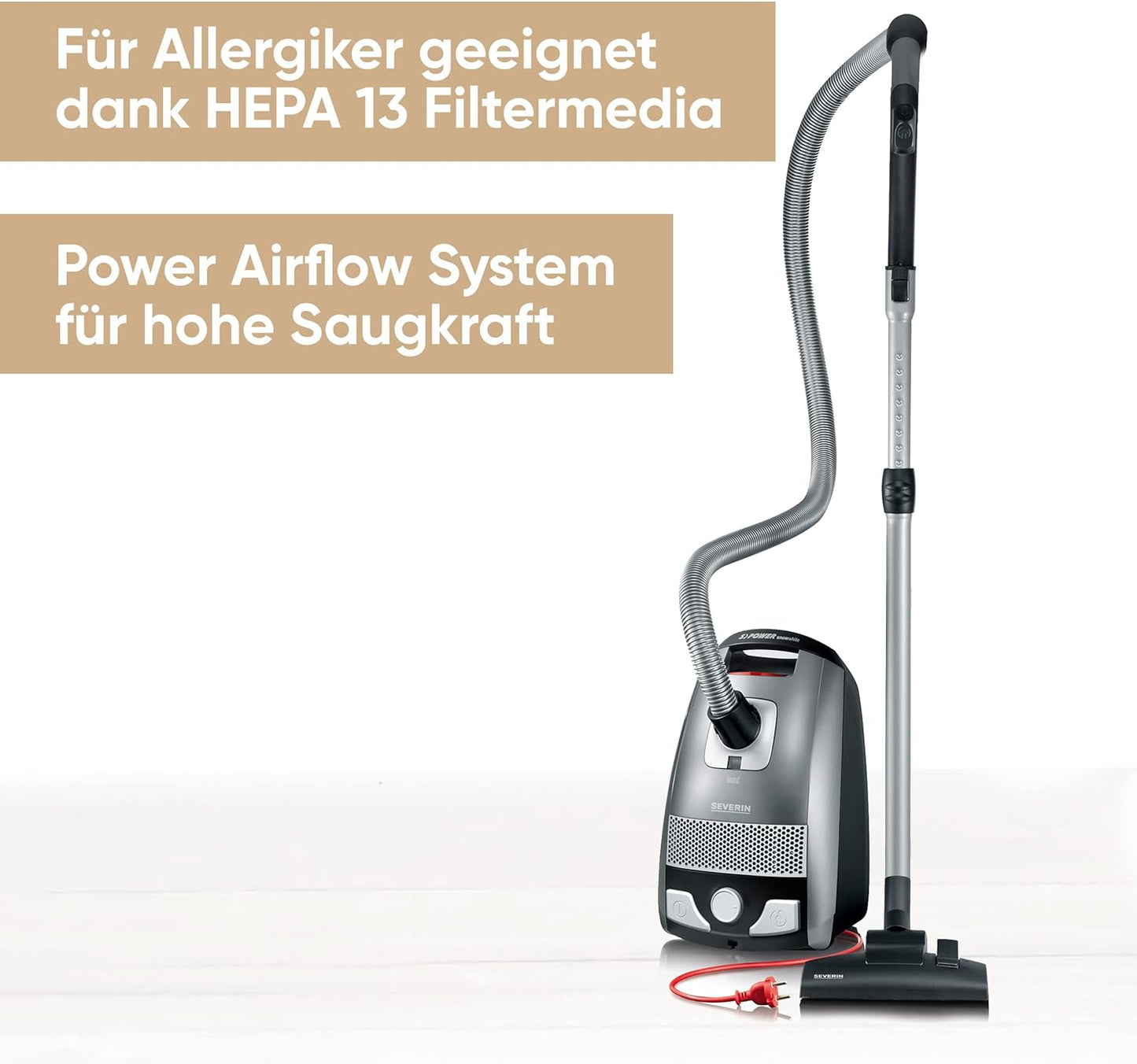 Bodenstaubsauger BC 7045 mit Beutel, 3L. Grau/Weiss, 750 W