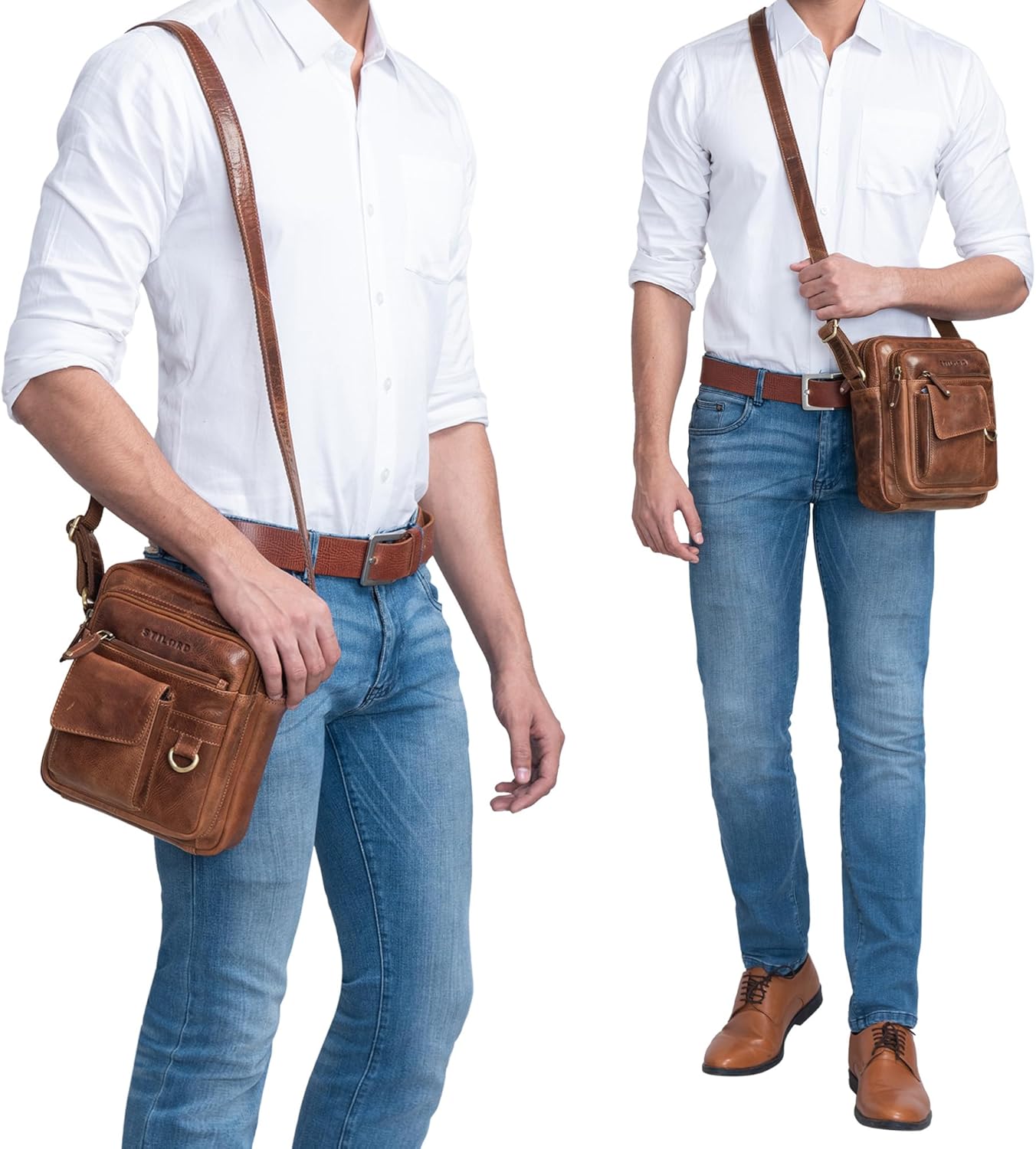 Ryan Crossbody Herrentasche, Napoli - Braun