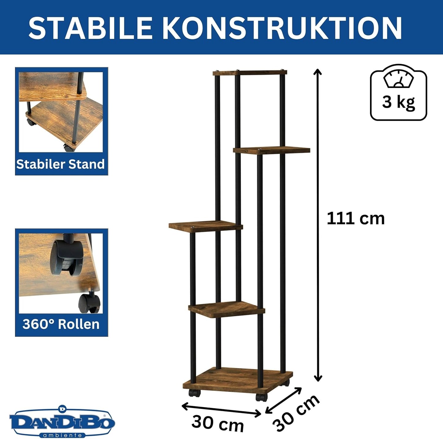 Rollbare Blumentreppe 96580 mit 5 Etagen