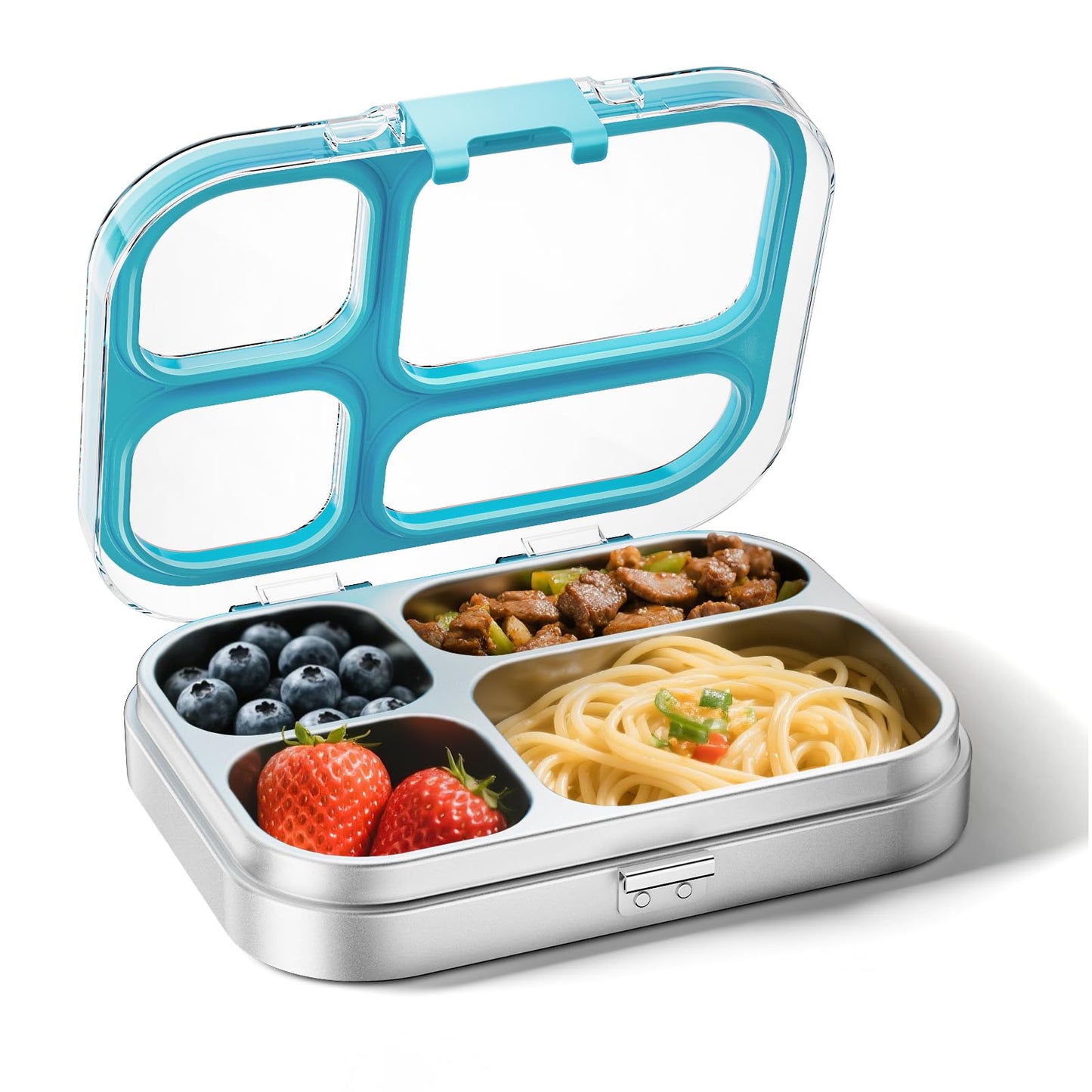 Lunchbox mit 4 Fächern, 800ml, 4 Fächer, Blau