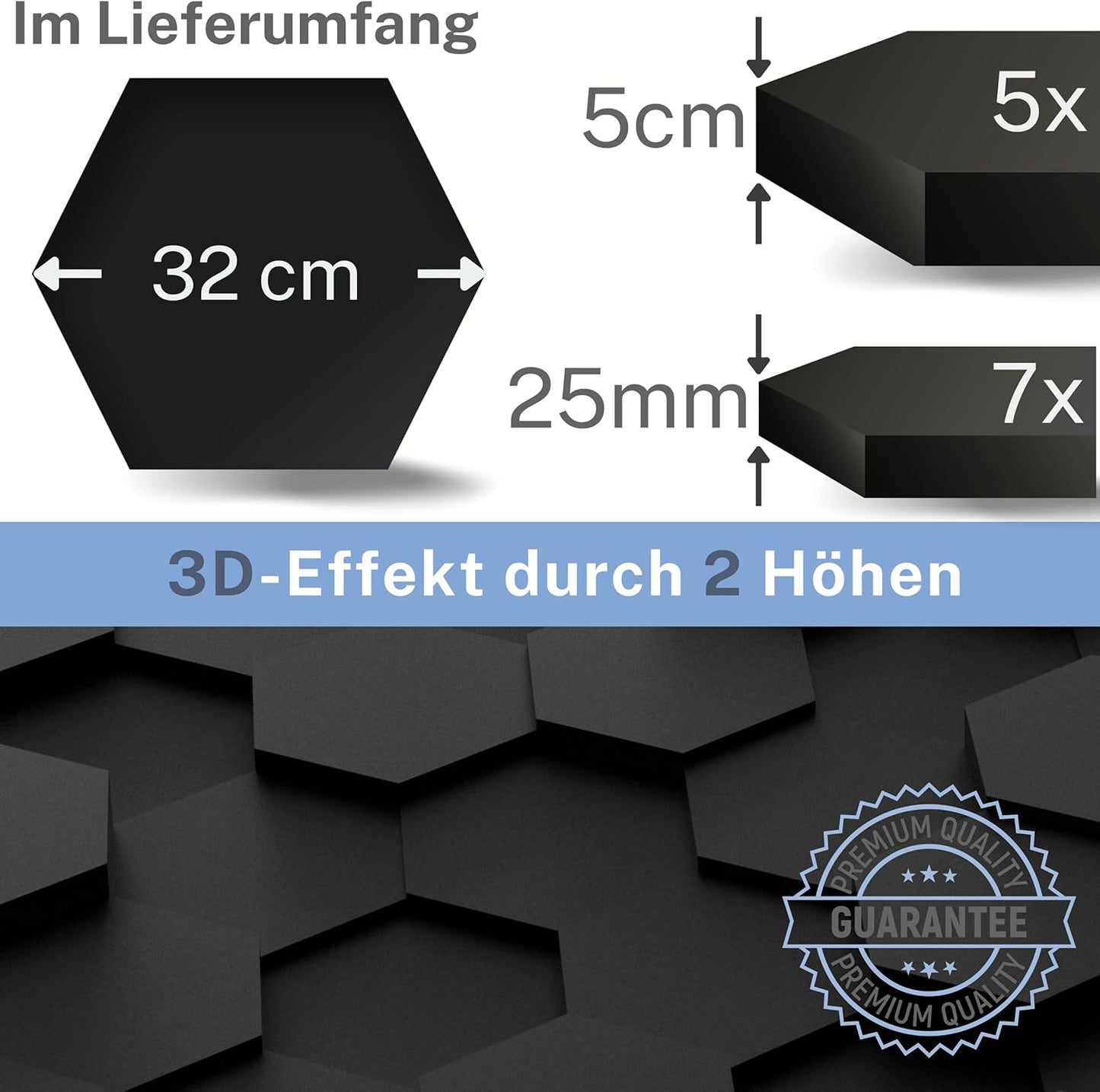 3D Akustikpaneele Schallabsorber (12 Stück), 12x Ø32cm (25mm/50mm)
