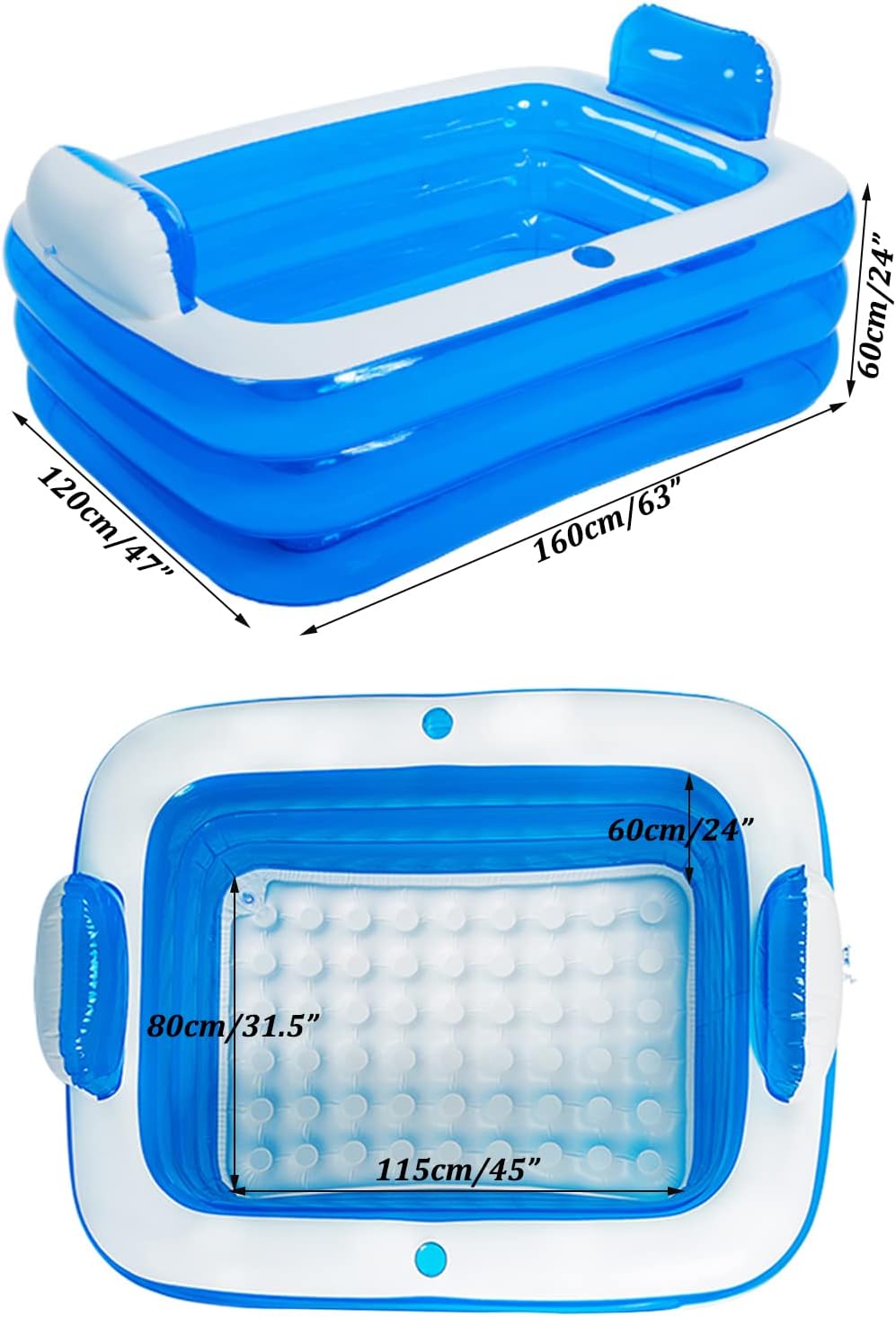 Aufblasbarer Whirlpool mit Rückenlehne und Getränkehalter