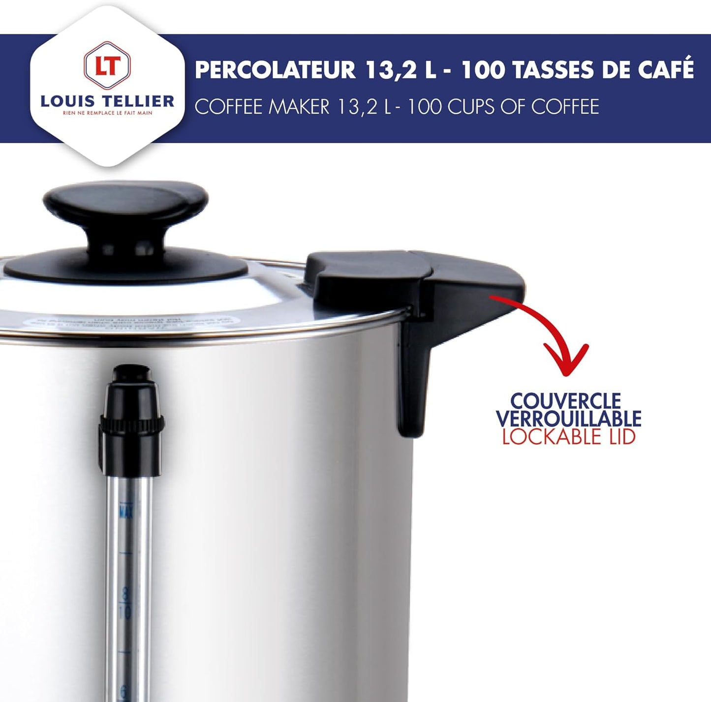 Professionelle Kaffeemaschine 100 Tassen, 13,2 Liter