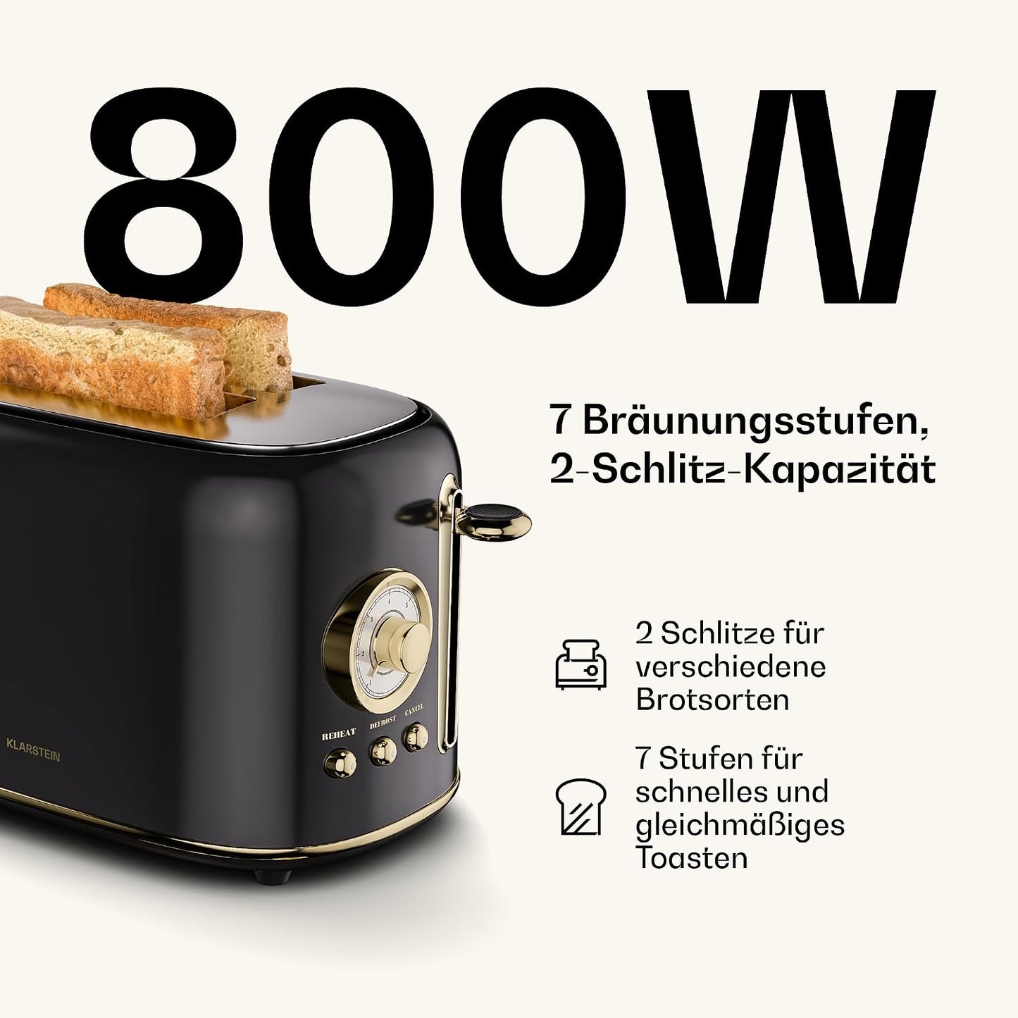 Retro-Toaster Victoria, Schwarz Toaster
