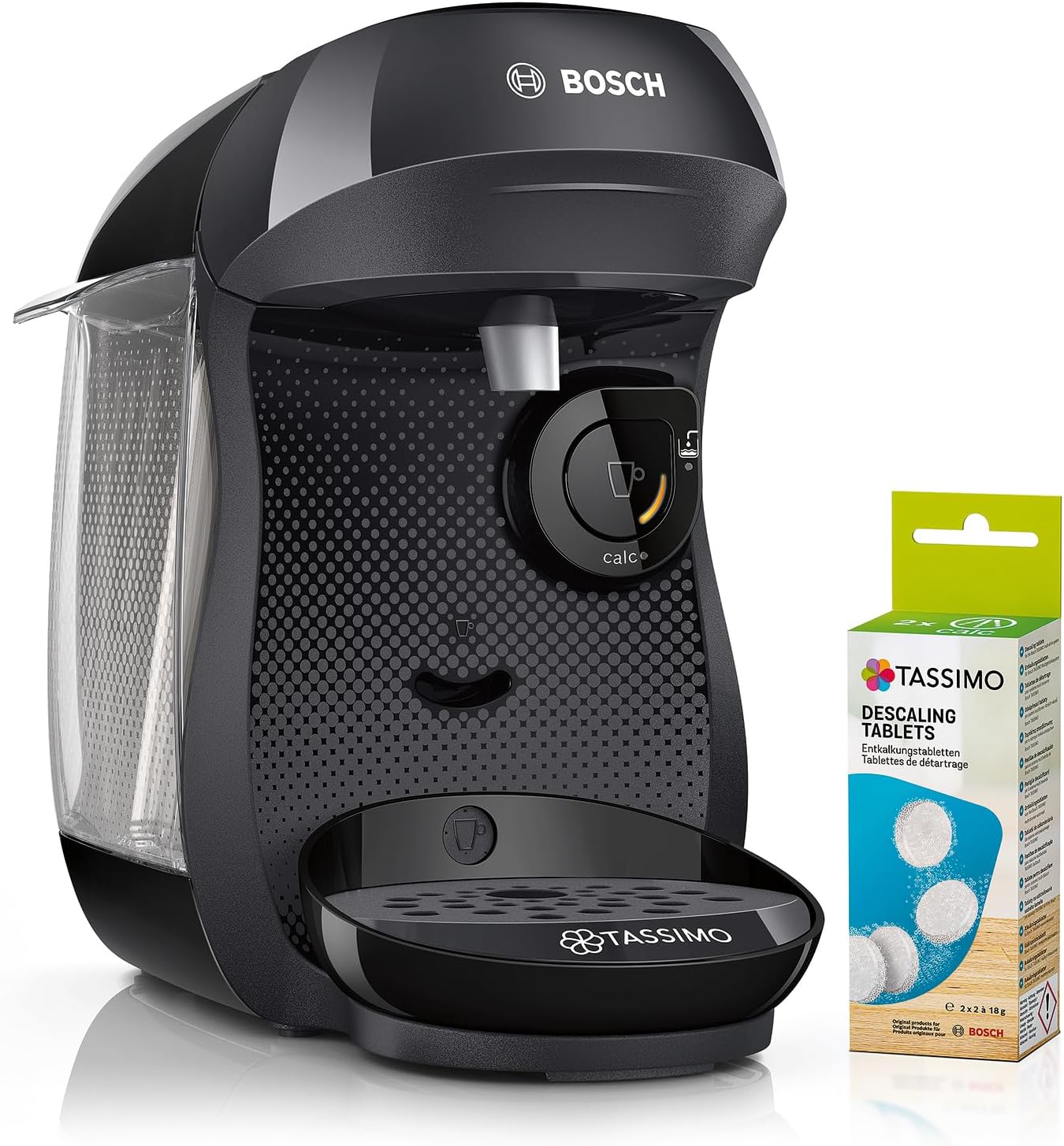 Kapselmaschine Tassimo happy friendly, Schwarz Inkl. Entkalker