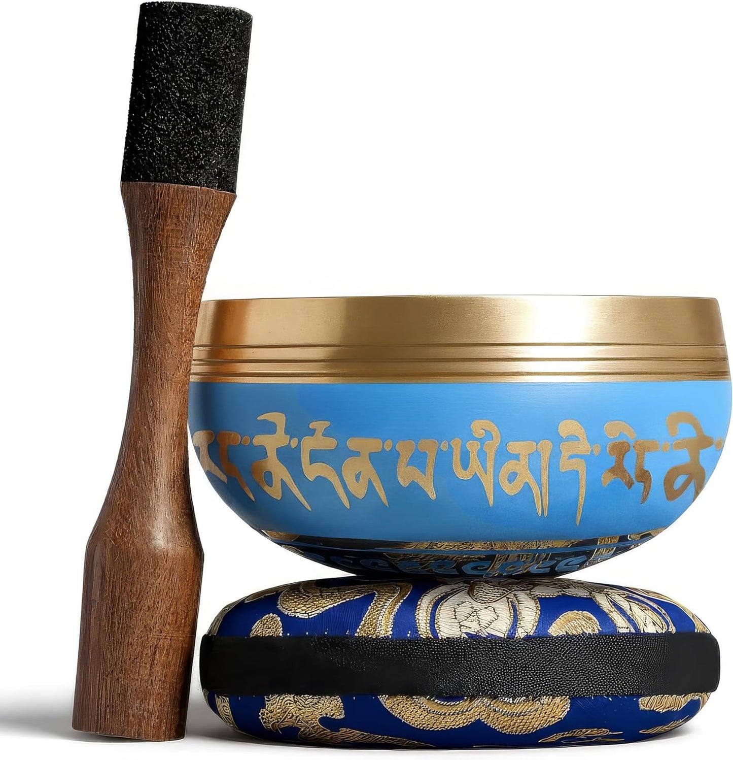 Klangschalen-Set für Meditation und Achtsamkeit, Blaue Ohne Tasche