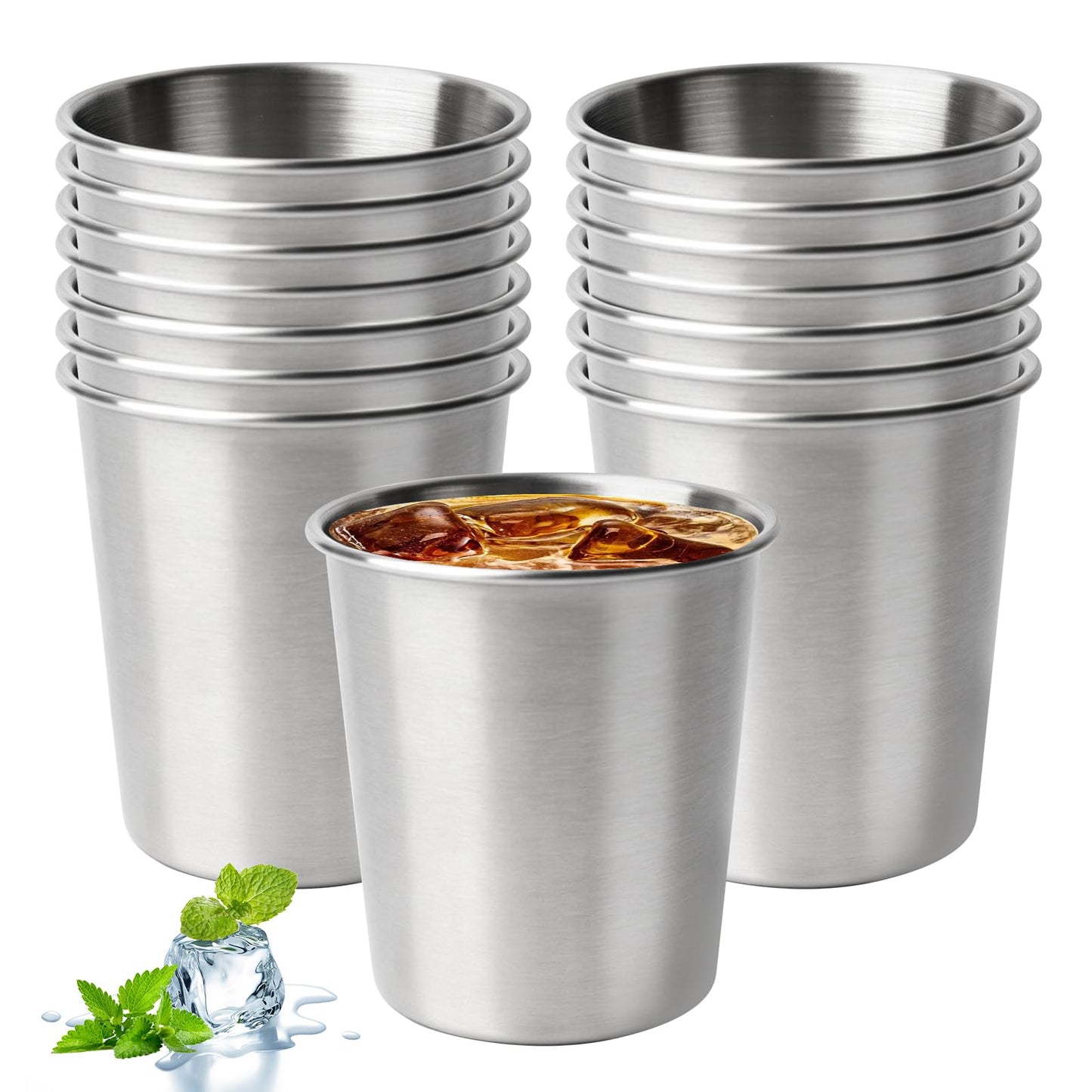 Edelstahlbecher-Set, 15 Stück