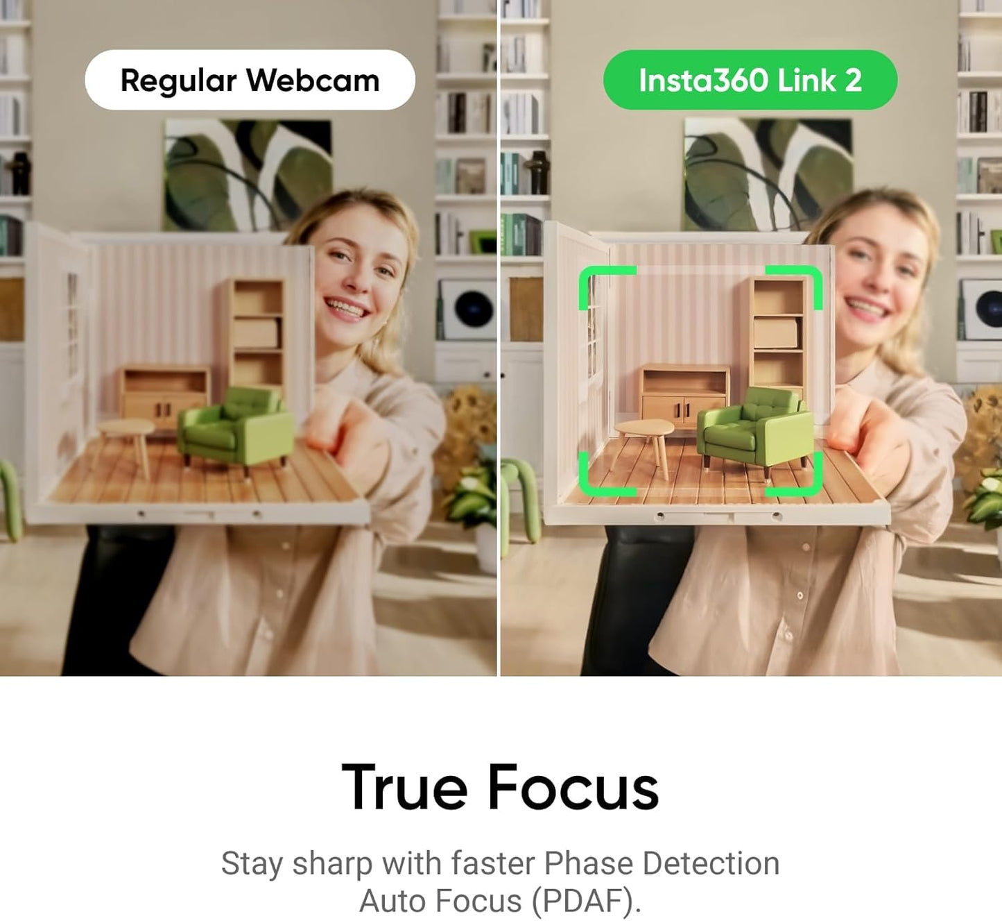 4K Webcam Link 2 mit KI-Tracking und Gestenkontrolle, Graphitschwarz Standard-Bundle