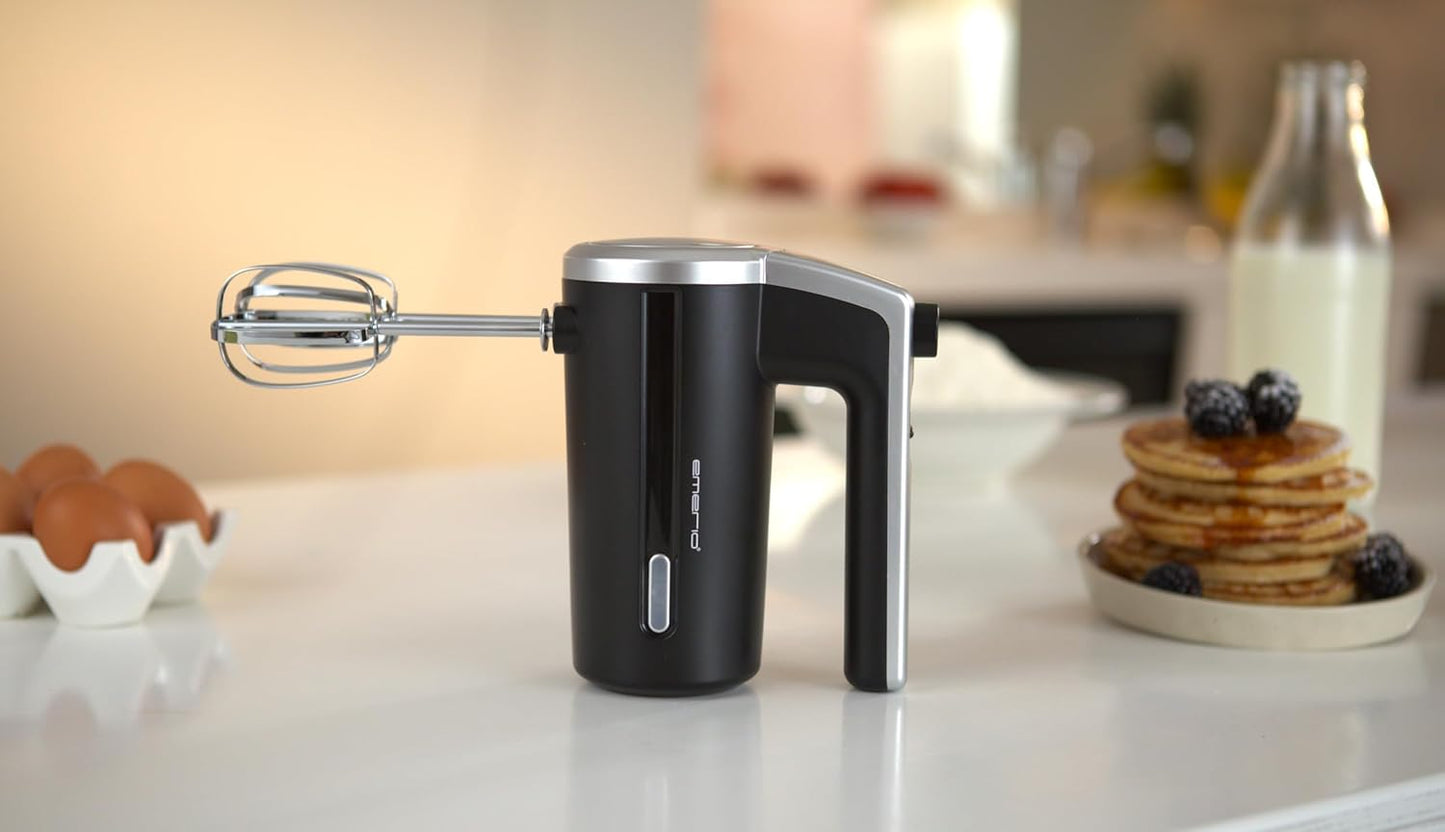 Akku-Handmixer mit 2 Rührstäben, 3 Geschwindigkeiten, Schwarz