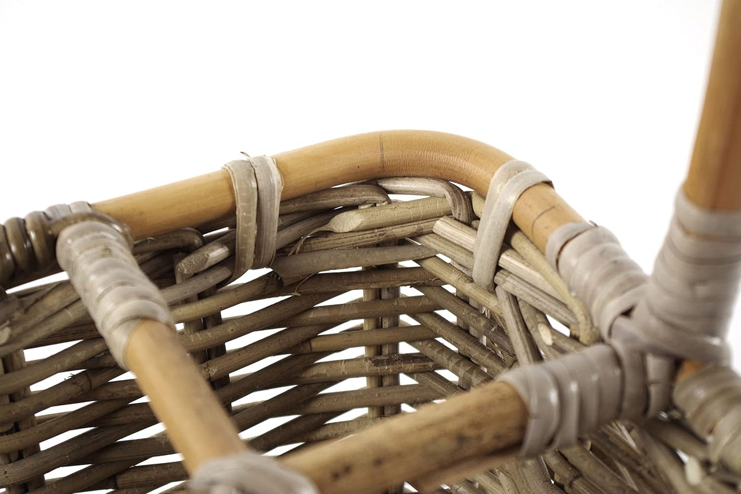 Flaschenkorb für 6 Flaschen aus Rattan, Grau