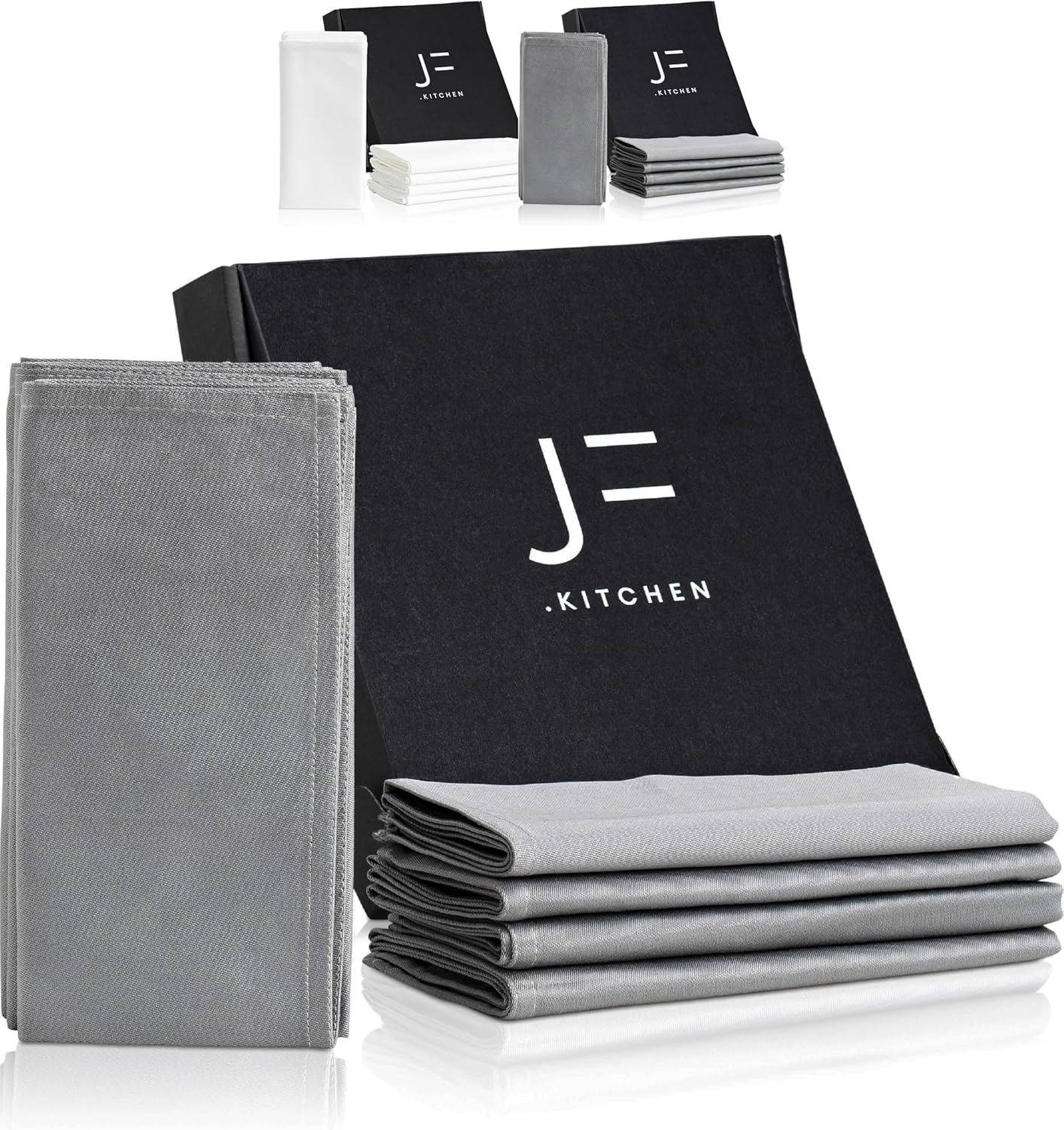 12er-Set Stoffservietten, Grau 12er Set (40x40cm)