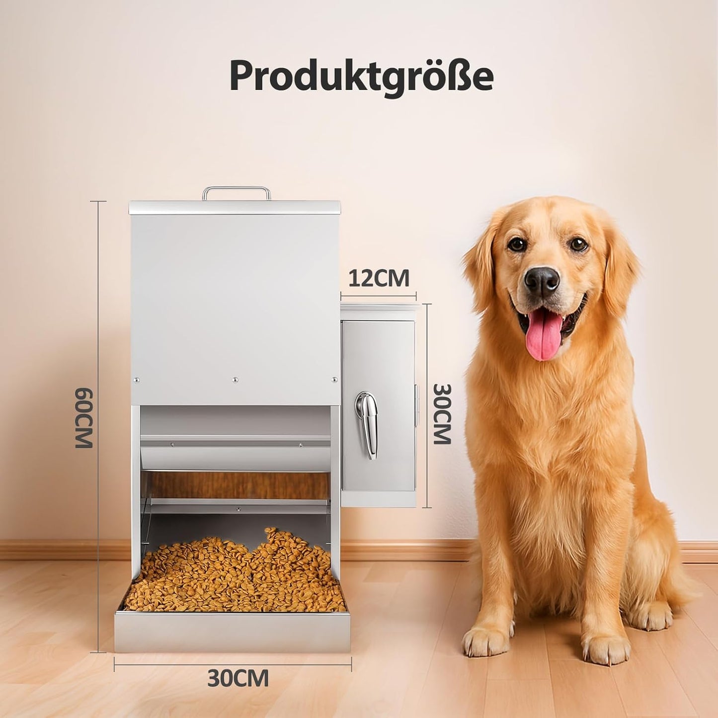 Automatischer Hundefutterspender mit Timer (16L), L