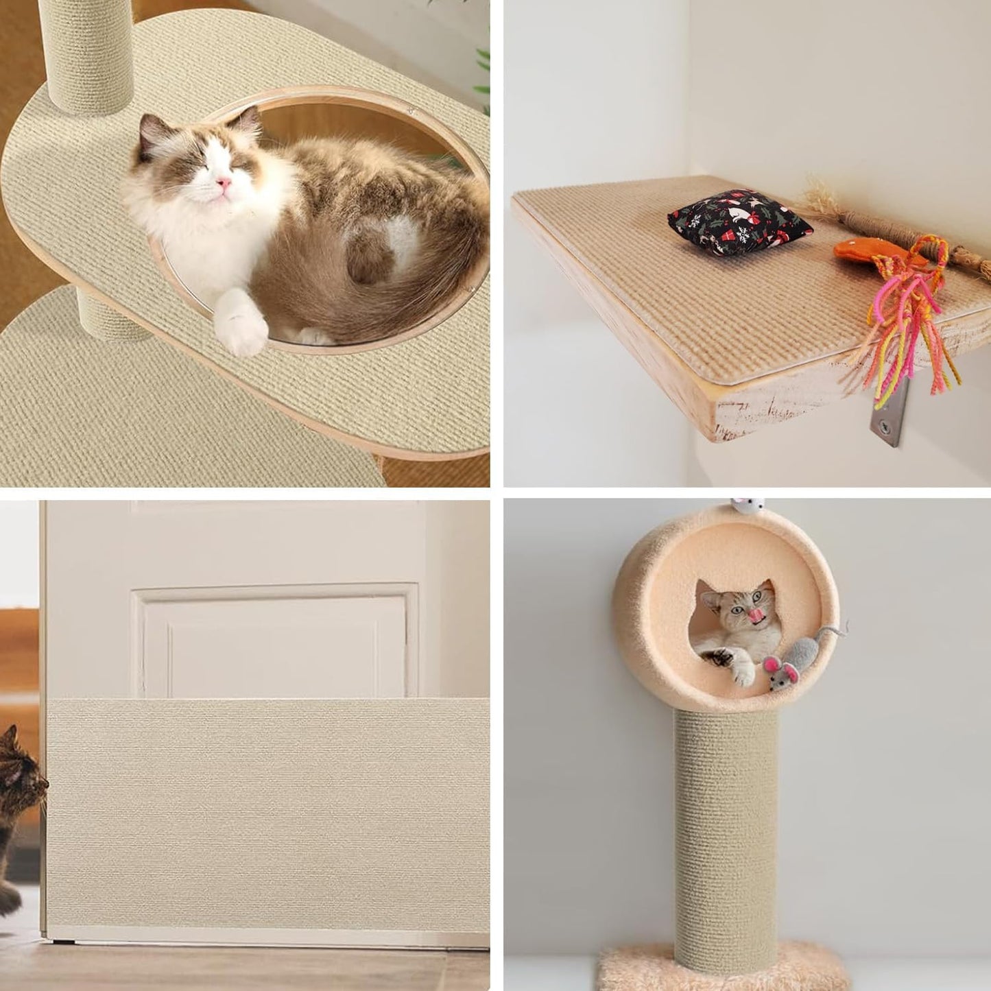 Selbstklebende Kratzmatten, 2 Stück, Beige, 2 Stück