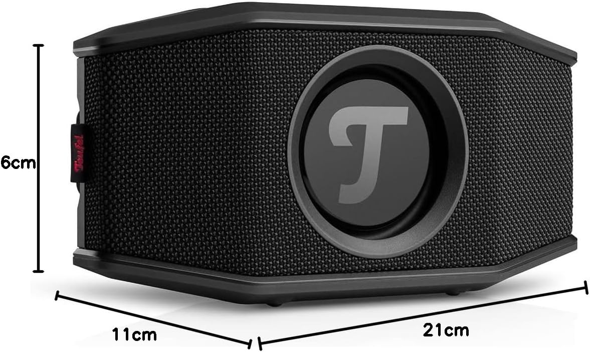 ROCKSTER GO 2 - Tragbarer Bluetooth-Lautsprecher, Schwarz