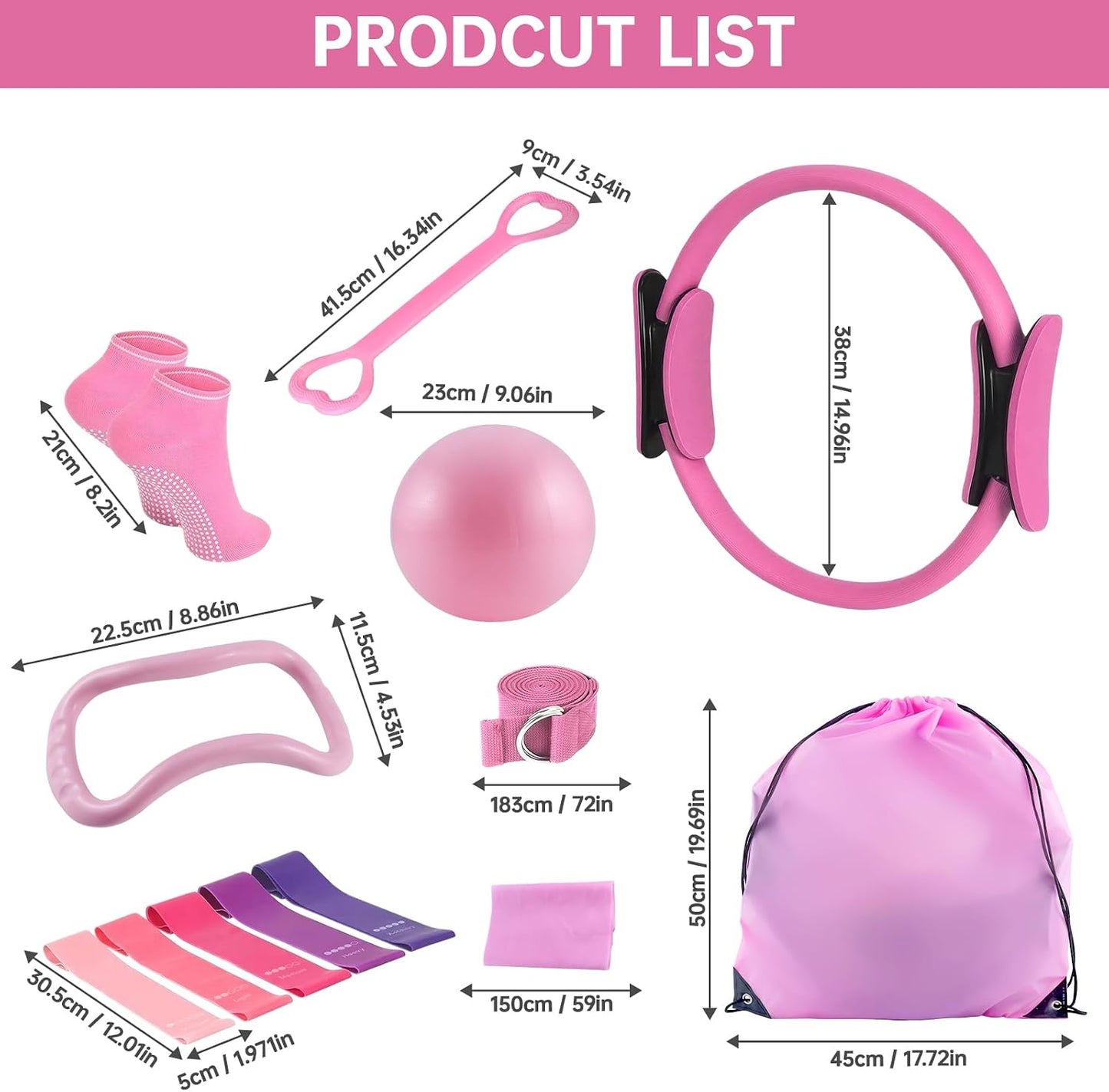 13-teiliges Pilates Ring Fitness-Set