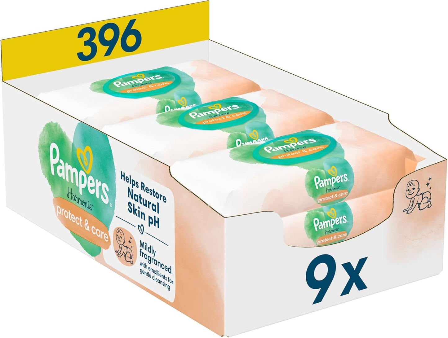Harmonie Protect & Care Feuchttücher-Set mit Calendula (396 Stück), mit Calendula, 396 stück (1er Pack)