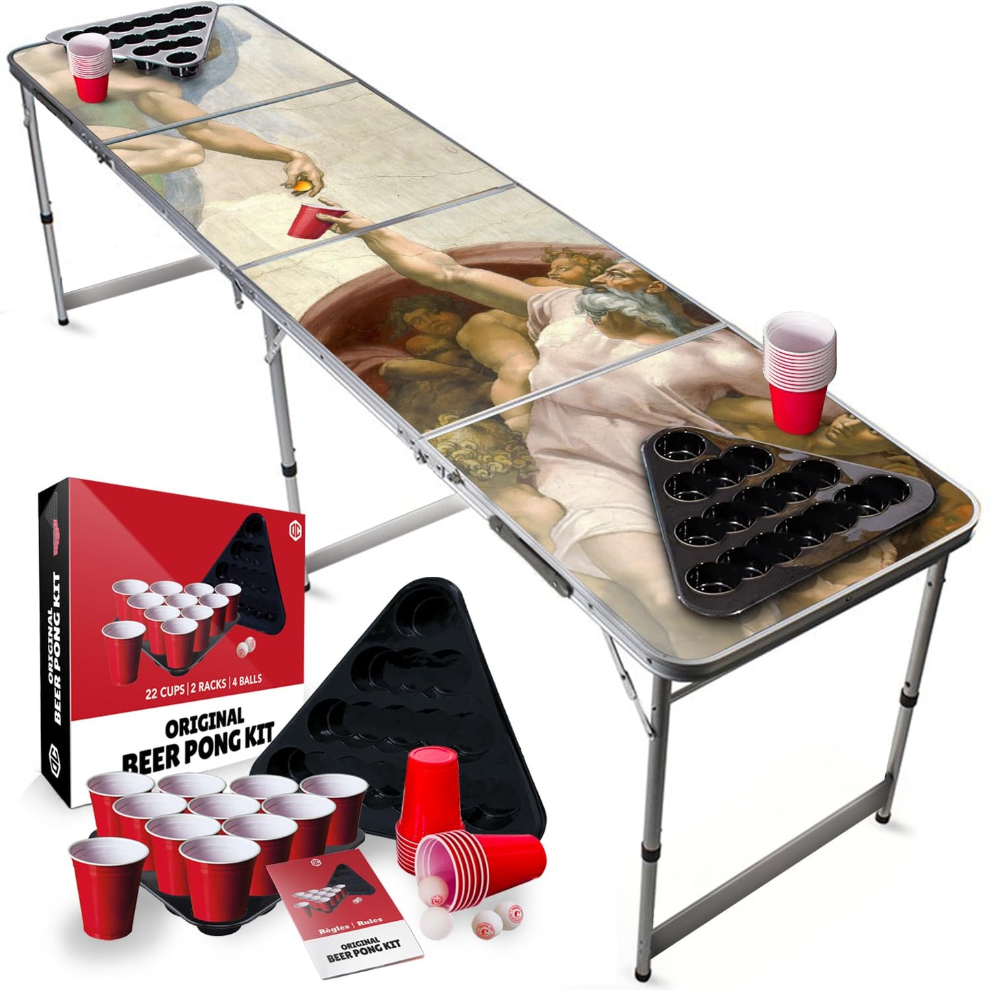 Tisch-Set mit Bechern und Bällen, Tisch + Set